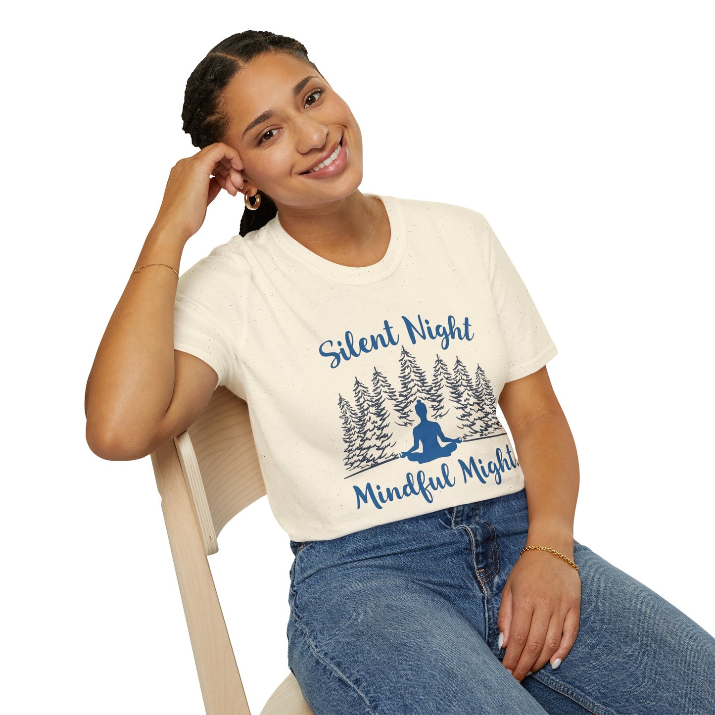 Silent Night, Mindful Might — Winter Meditation T-Shirt