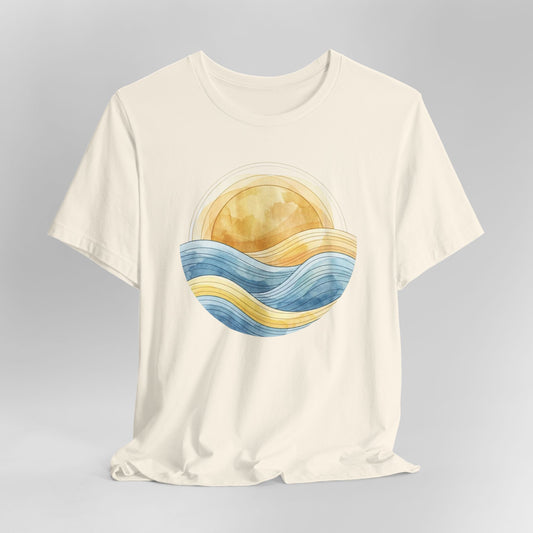 Sunrise Tee | Calm Motivational Sun & Wave Graphic Shirt