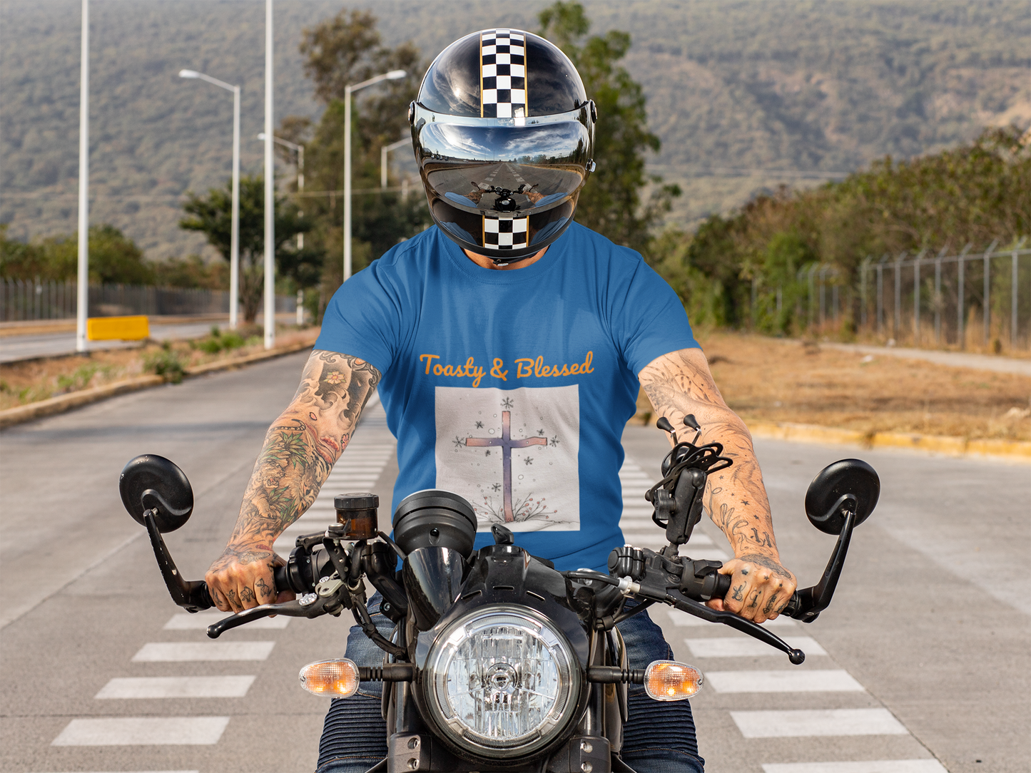 Toasty & Blessed Christian Cross T-Shirt — Cozy & Faith-Inspired