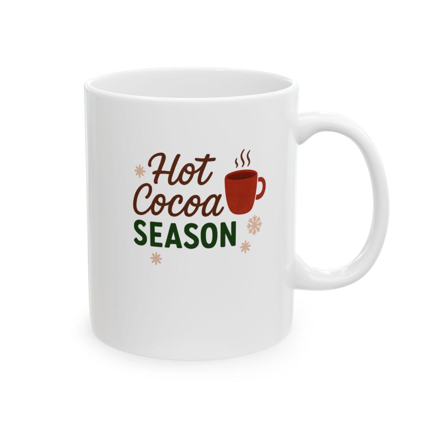 Hot Cocoa Season Mug | Winter Cocoa Left & Right Print Cup