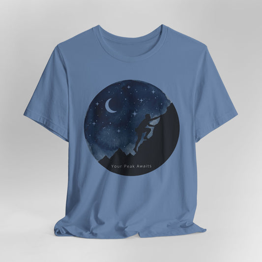 Your Peak Awaits Tee | Mountain Night Sky Motivation Shirt
