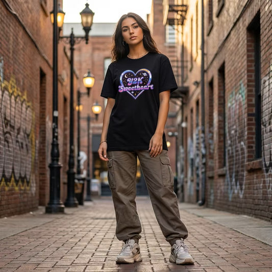 Y2K Sweetheart Tee – Retro Heart Valentine Shirt