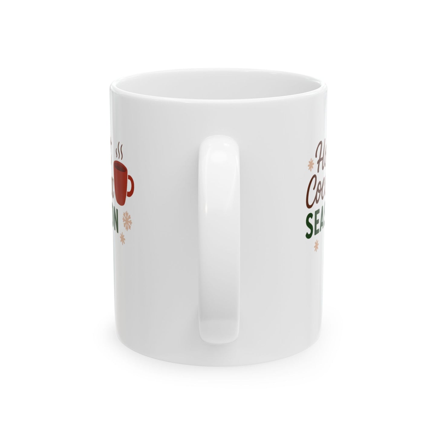 Hot Cocoa Season Mug | Winter Cocoa Left & Right Print Cup