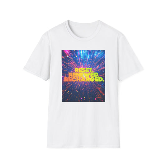 Reset. Renewed. Recharged.™ Unisex Tee | New Year Motivation Graphic Shirt