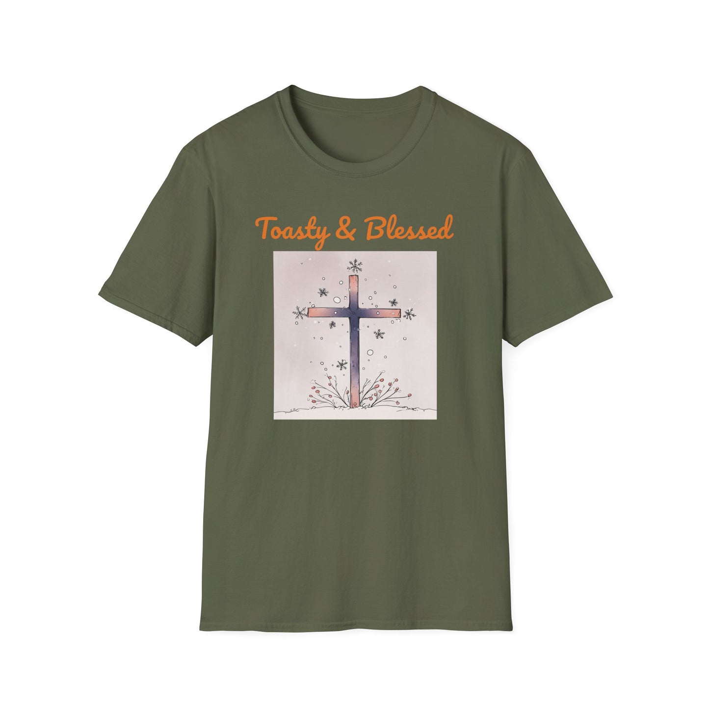 Toasty & Blessed Christian Cross T-Shirt — Cozy & Faith-Inspired