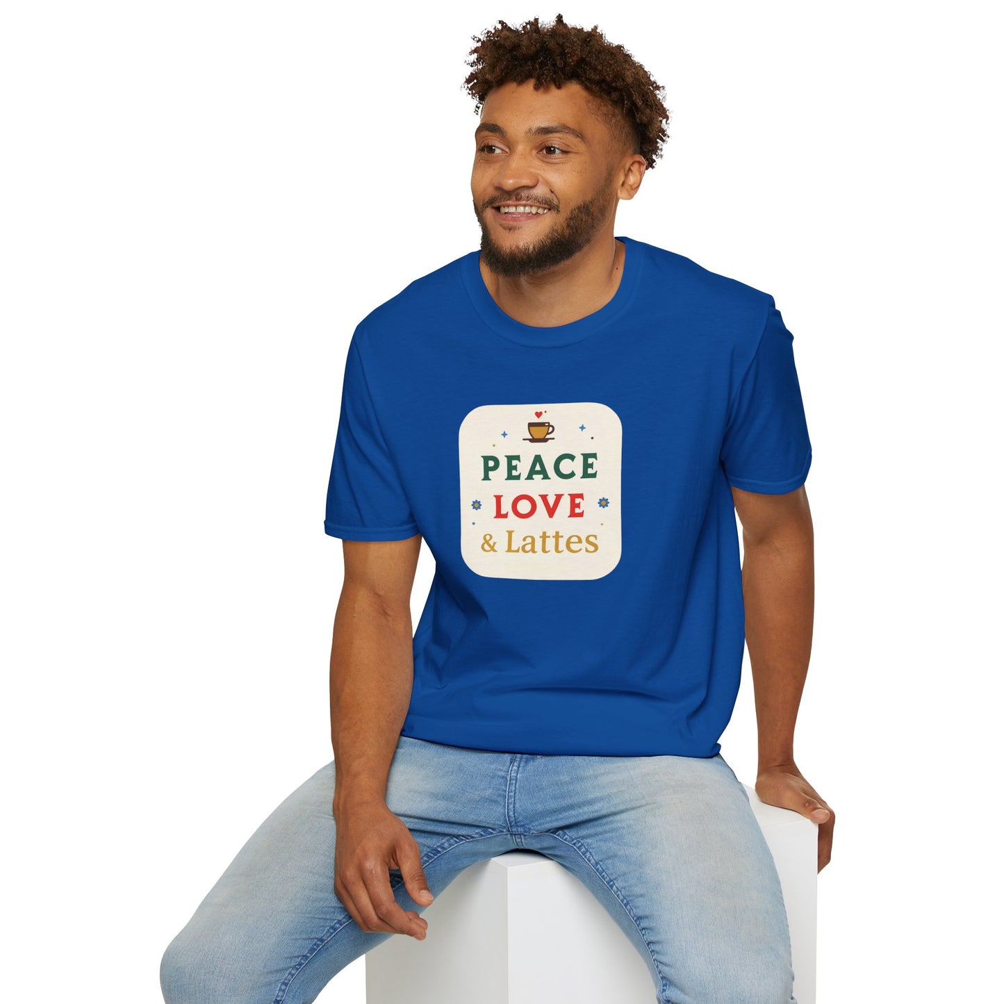 Peace, Love & Lattes T-Shirt | Cozy Coffee Lover Graphic Tee