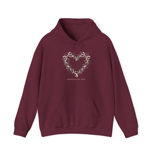 Kindness & Love – Daily Hoodie | Cozy Floral Heart