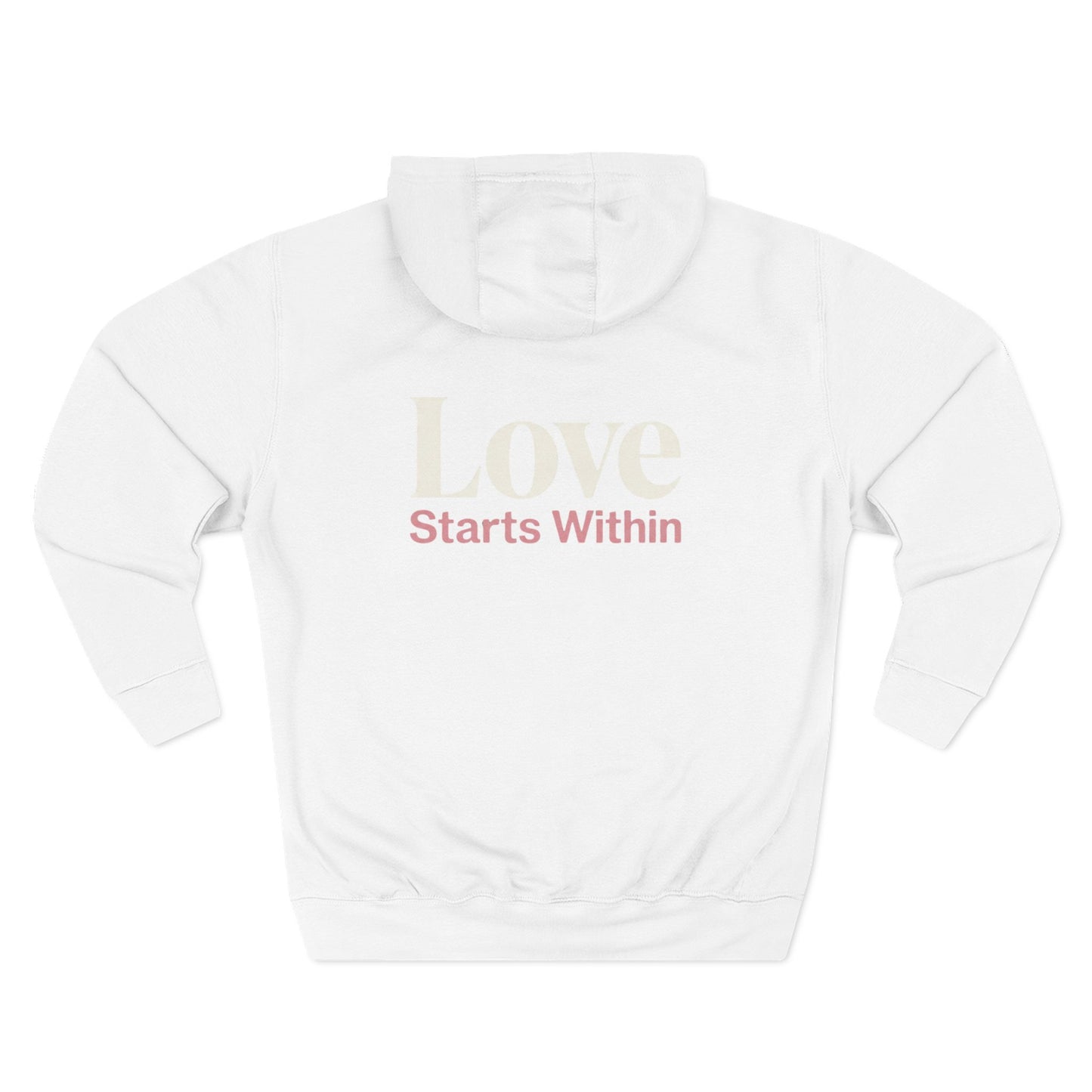 Love Starts Within Back Print Hoodie | Minimal Self‑Love
