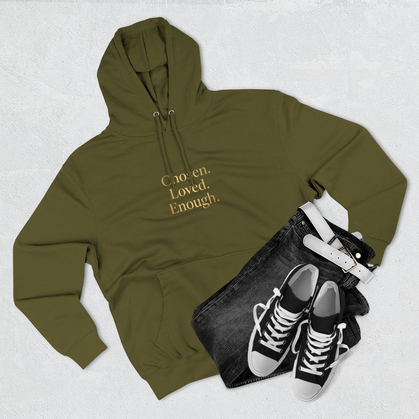 Chosen. Loved. Enough. Hoodie | Cozy Faith Affirmation