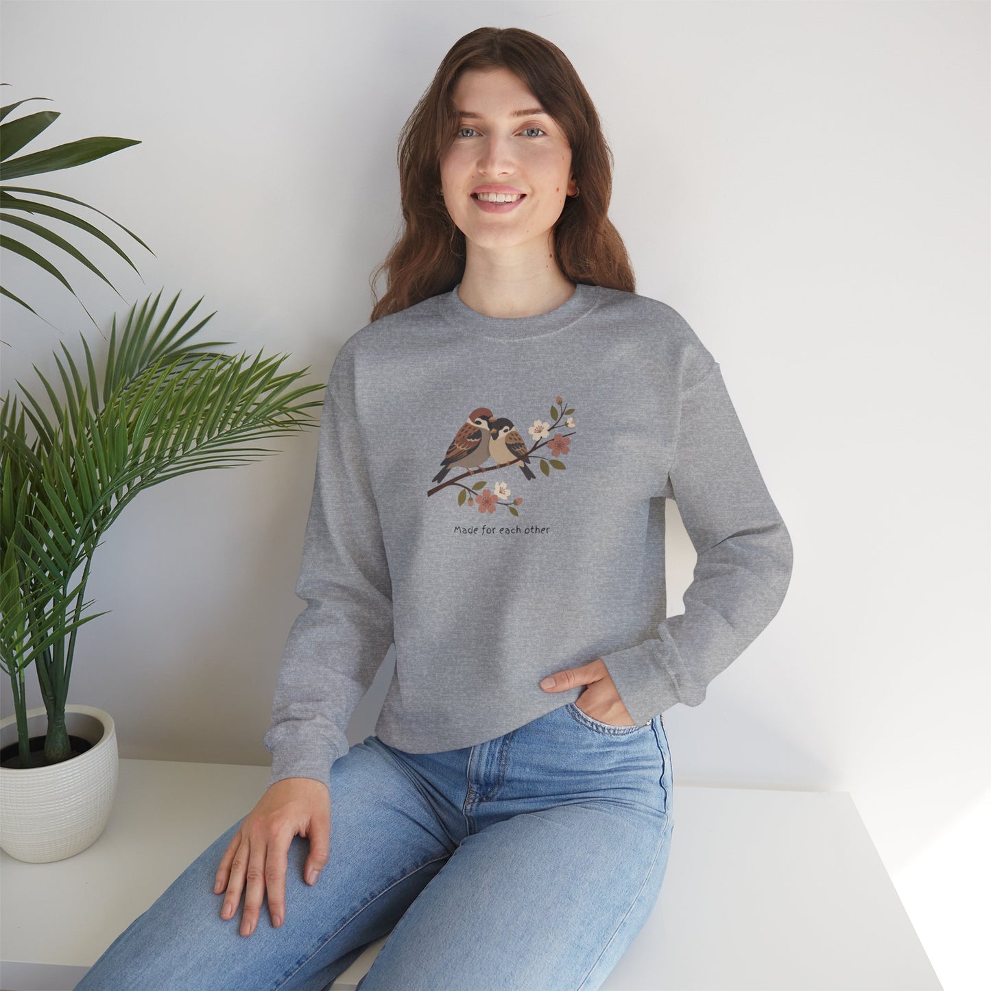 Made for Each Other Sweatshirt – Love Birds Valentine Crewneck