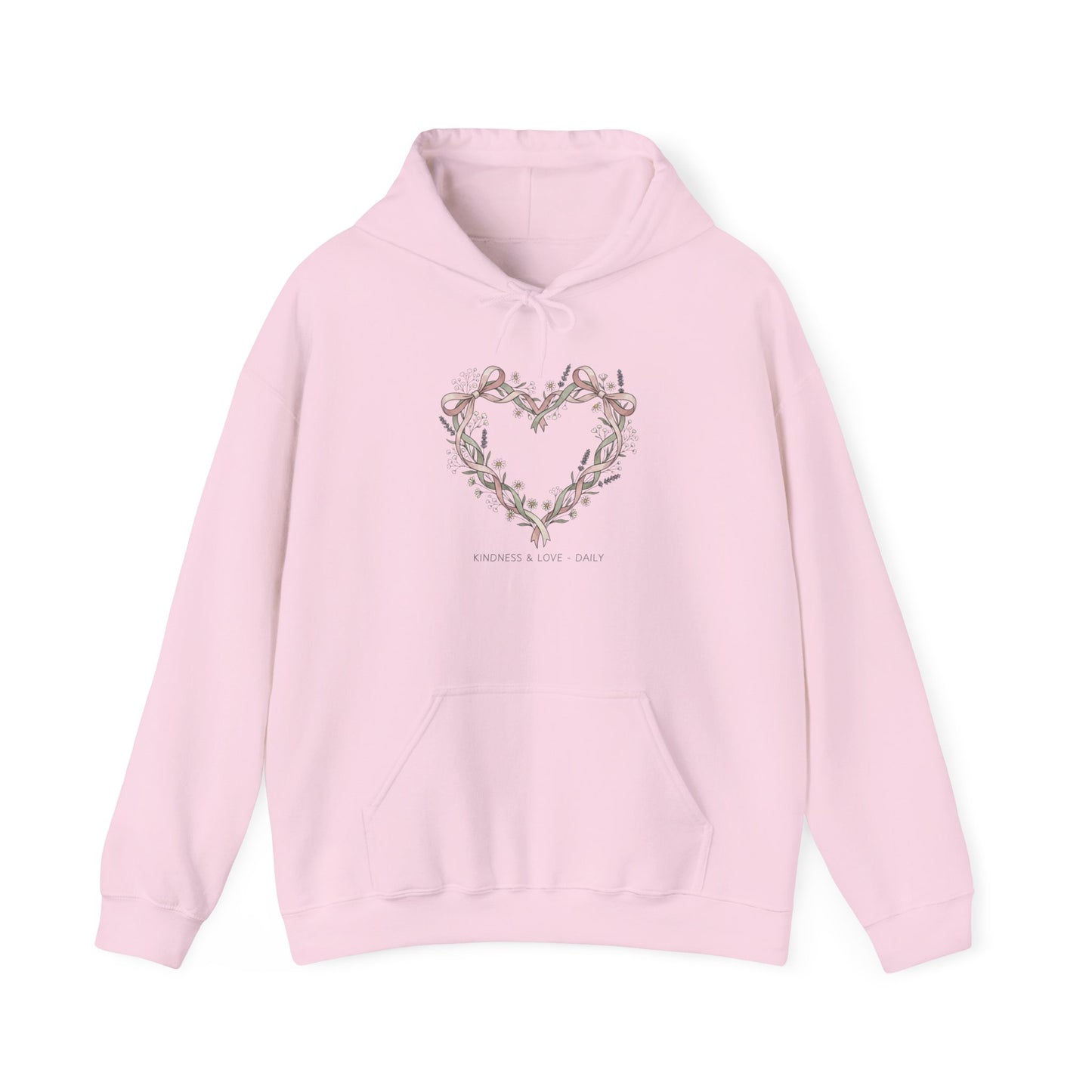 Kindness & Love – Daily Hoodie | Cozy Floral Heart