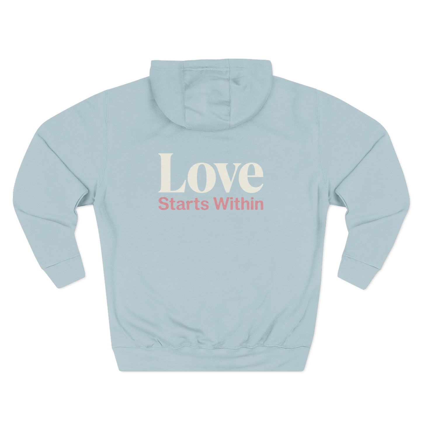 Love Starts Within Back Print Hoodie | Minimal Self‑Love