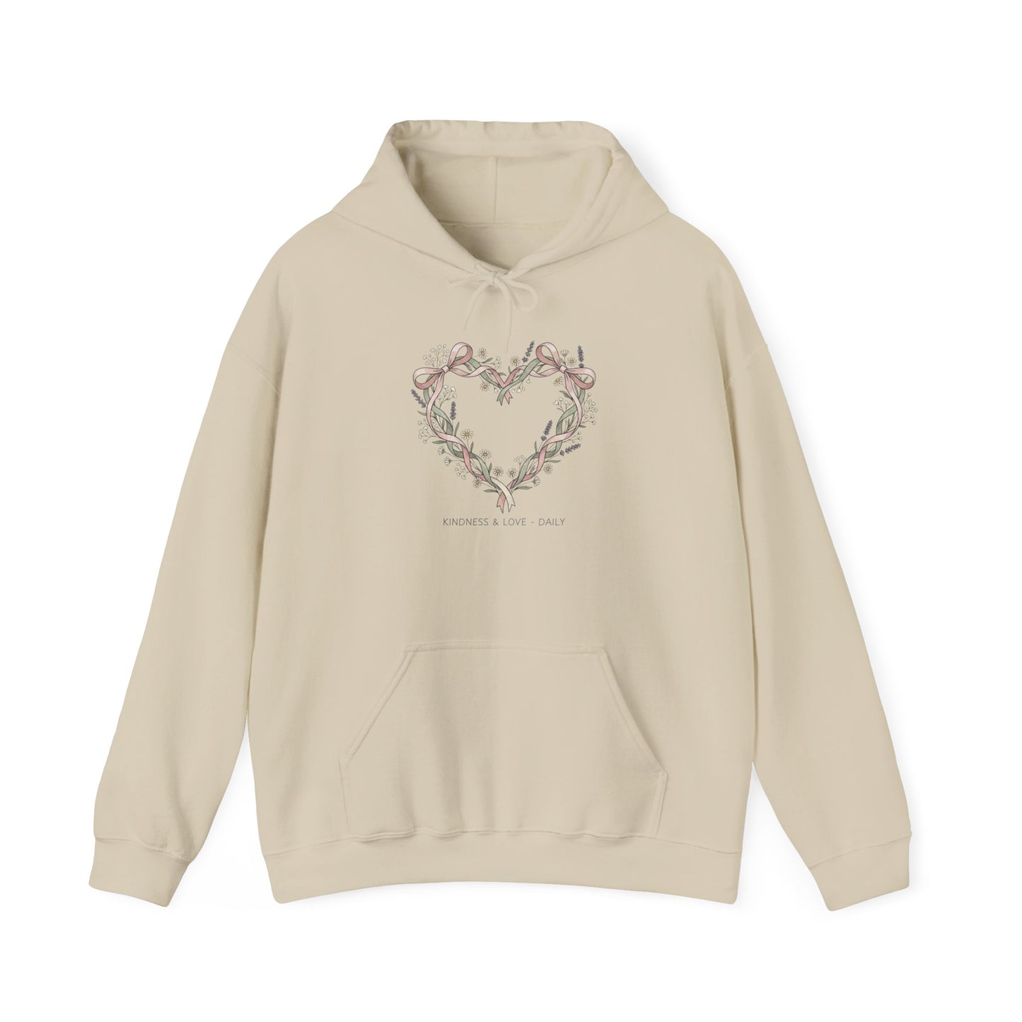 Kindness & Love – Daily Hoodie | Cozy Floral Heart