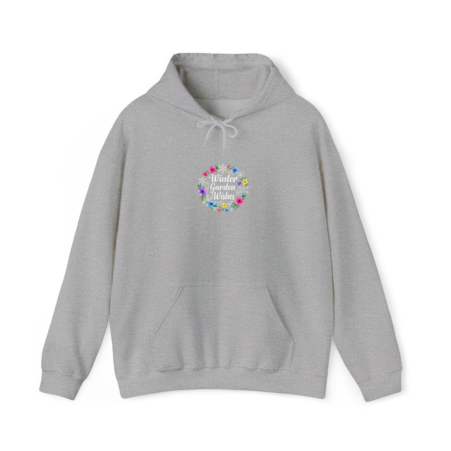 Winter Garden Wishes Hoodie | Floral Winter Front Print Pullover
