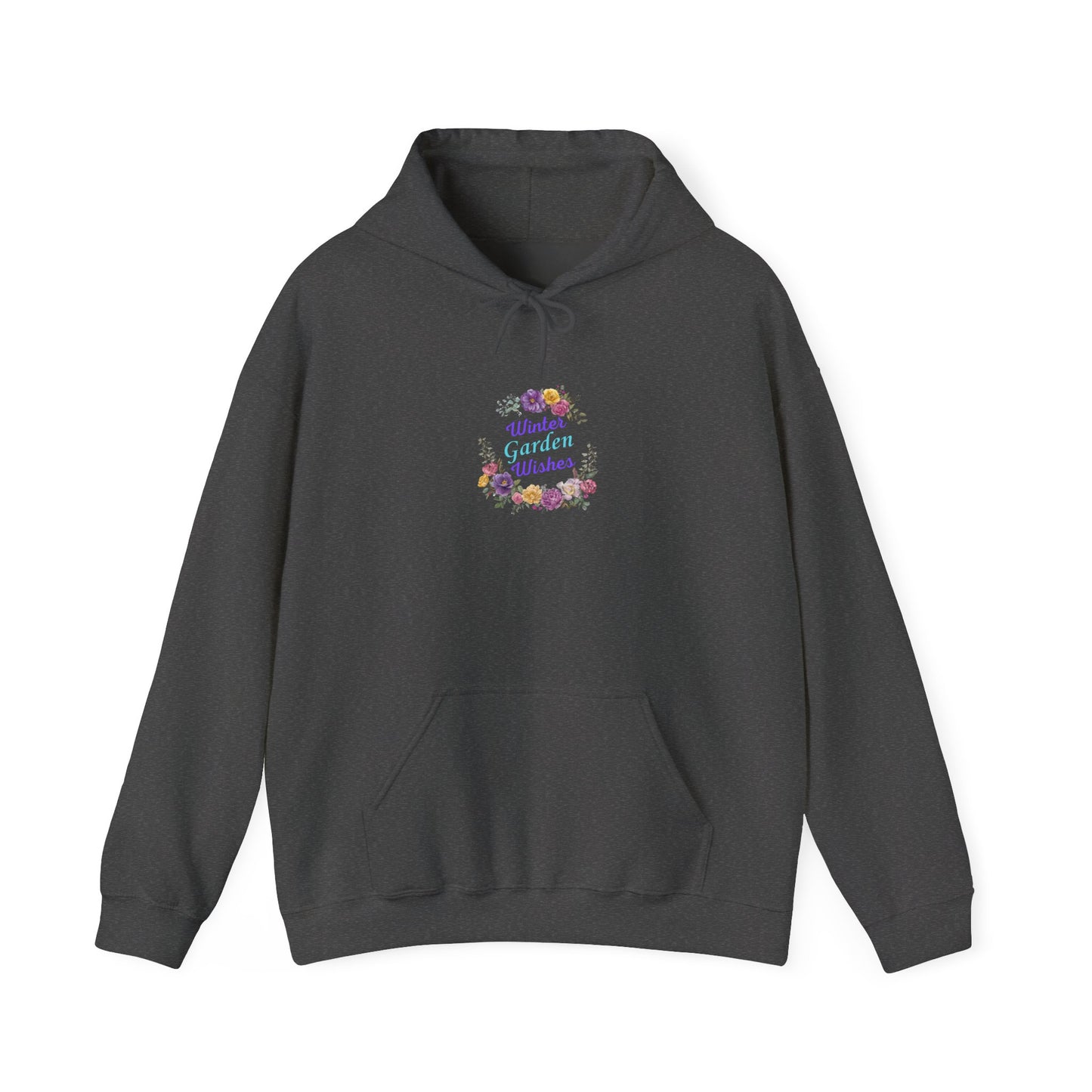 Winter Garden Wishes Hoodie | Floral Winter Front Print Pullover