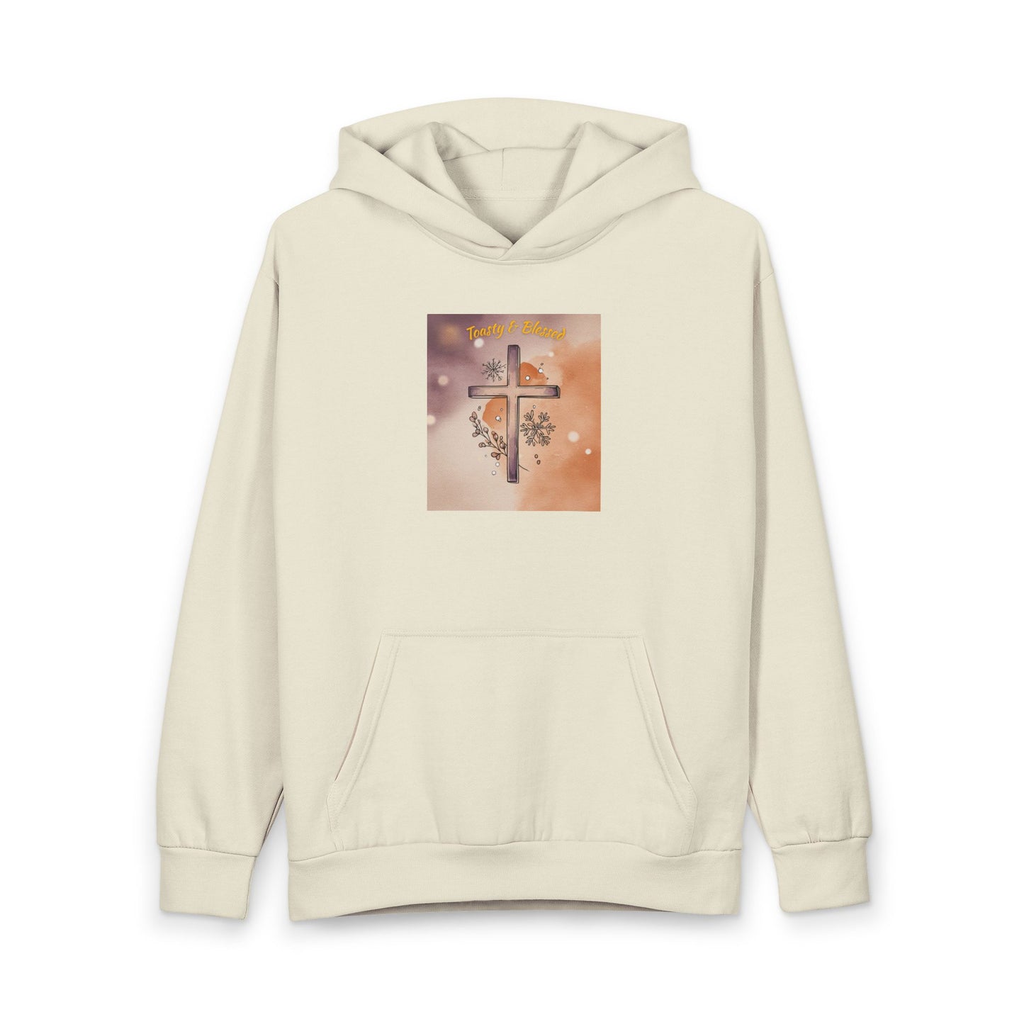 Toasty & Blessed – Christian Winter Cross Hoodie (LS16001)