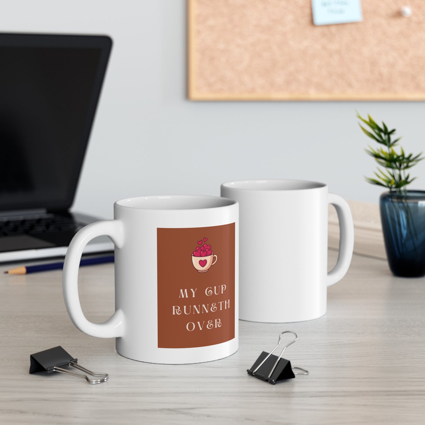 My Cup Runneth Over Mug – Christian Heart Coffee Cup