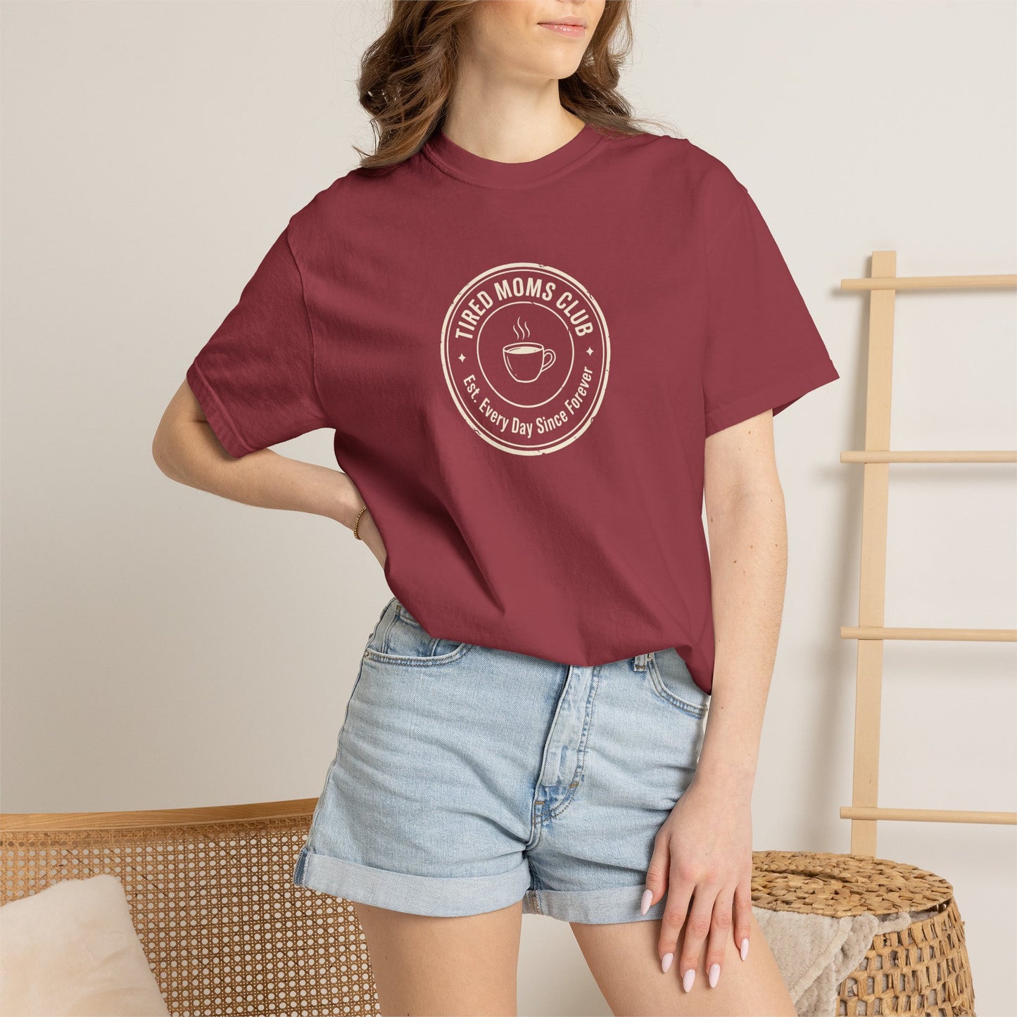 Tired Moms Club T-Shirt | Medium Center Print | Funny Mother's Day Tee | Relatable Mom Gift | Humor Mom Shirt | Gift from Kids