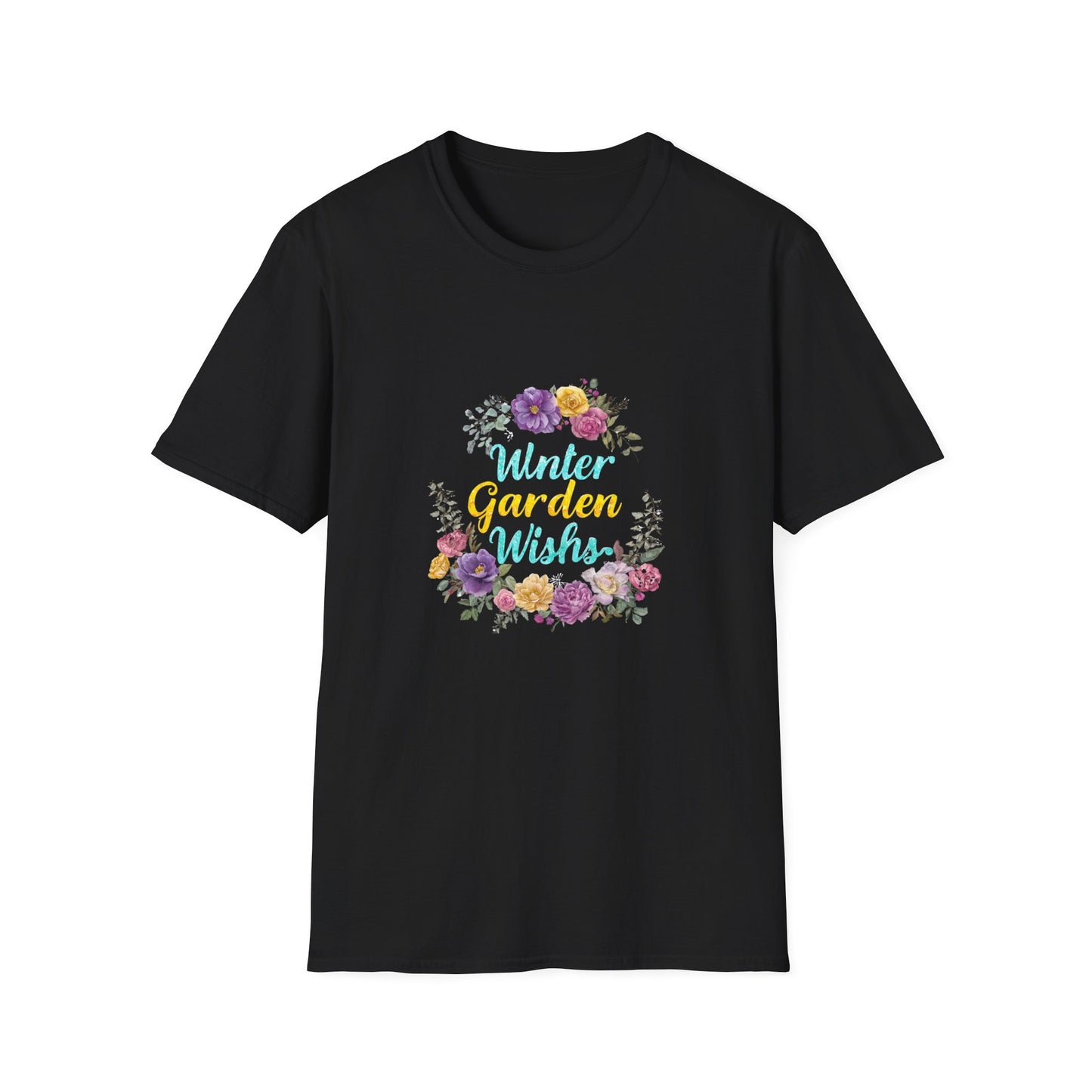 Winter Garden Wishes T-Shirt | Floral Winter Botanical Tee (Light Colors)