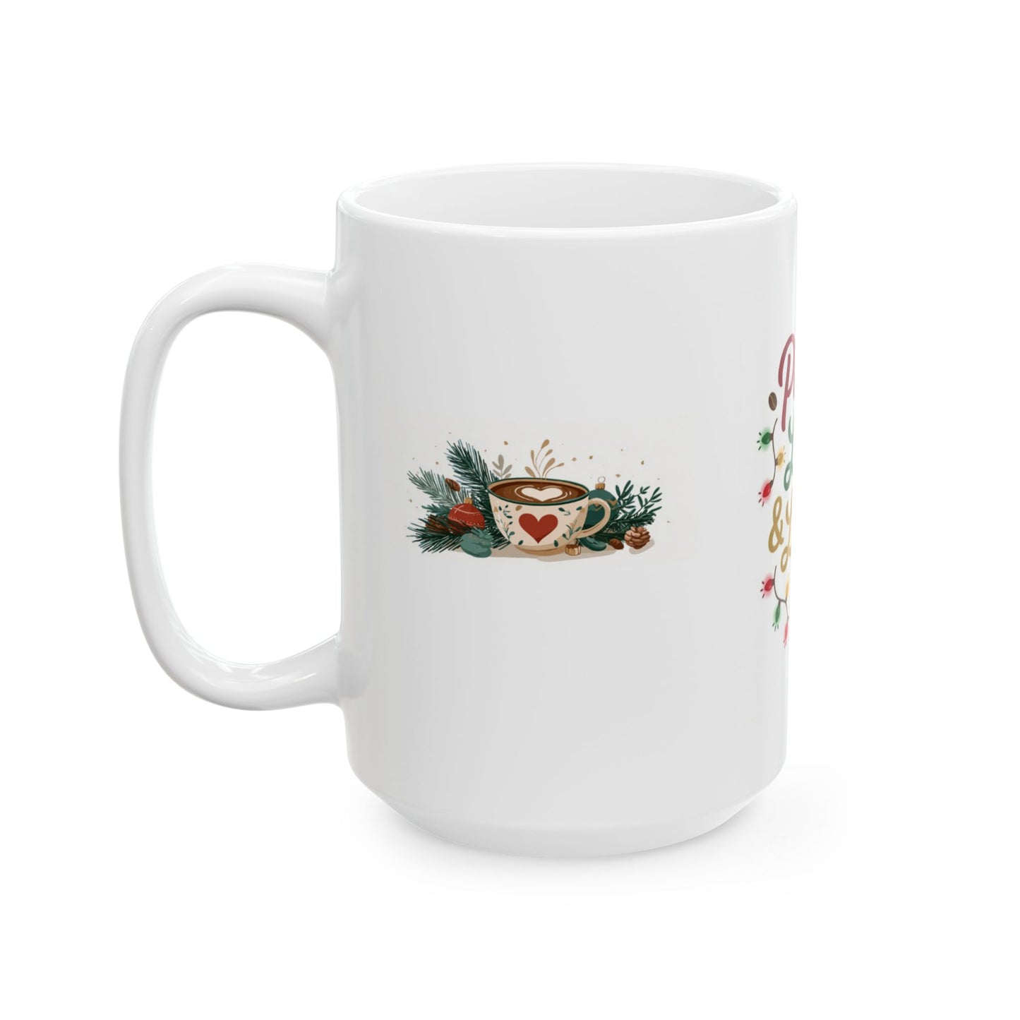 Peace, Love & Lattes Wrap Mug | Festive Coffee Lover Cup