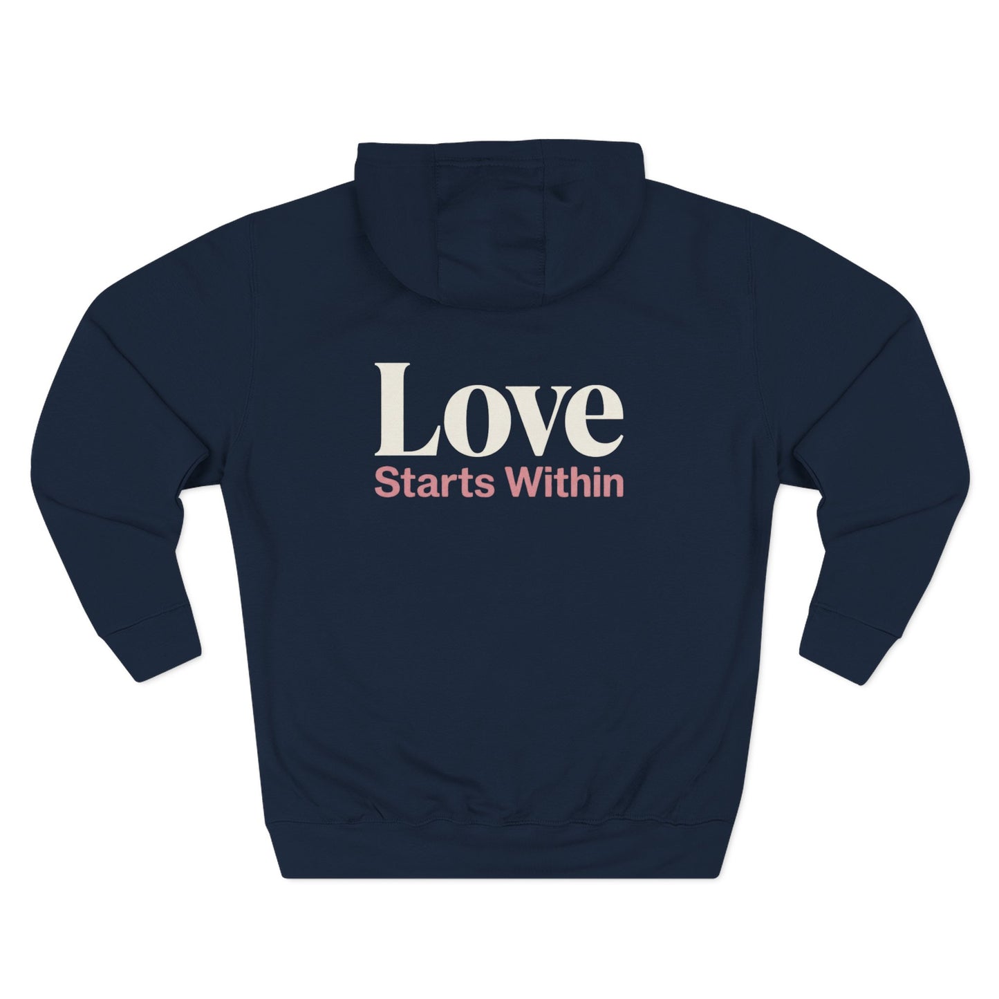 Love Starts Within Back Print Hoodie | Minimal Self‑Love