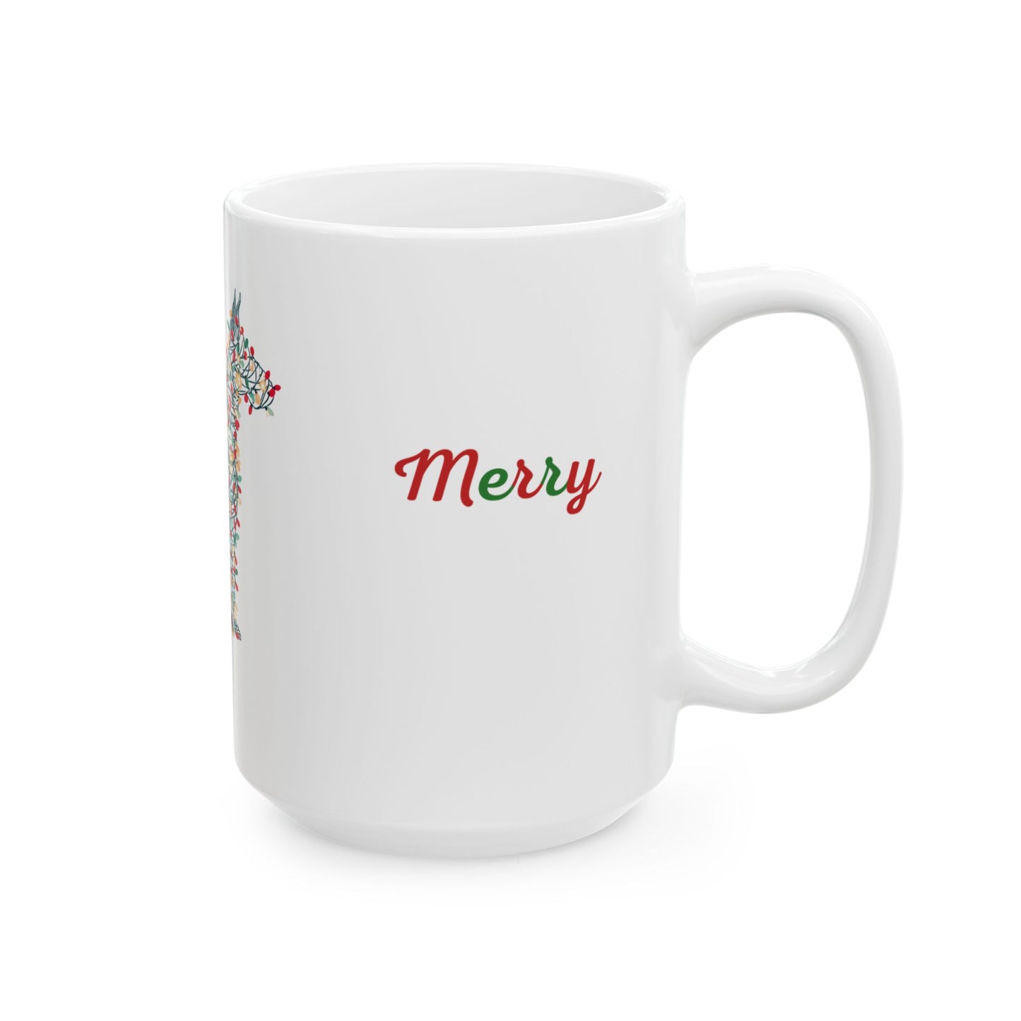Merry Woofmas! Dog Christmas Mug — Full Wrap Design (White)