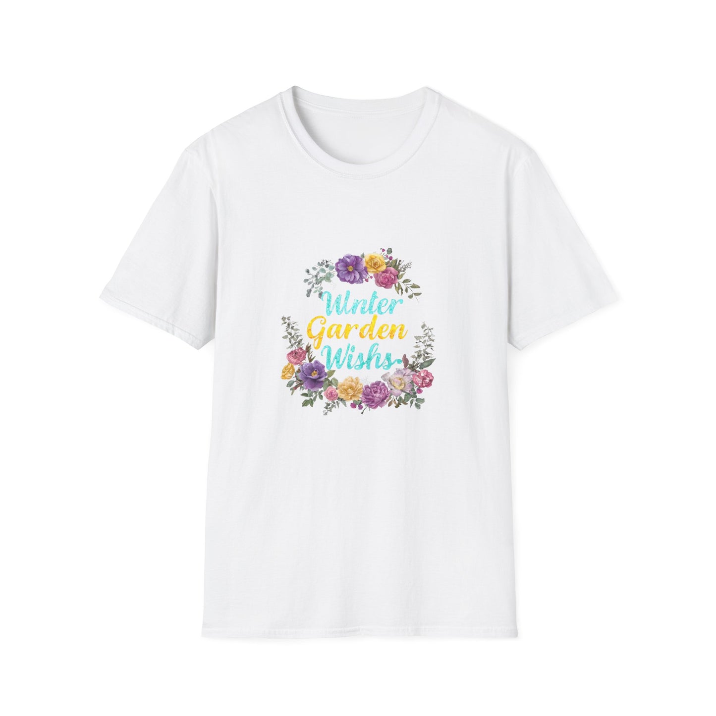 Winter Garden Wishes T-Shirt | Floral Winter Botanical Tee (Light Colors)