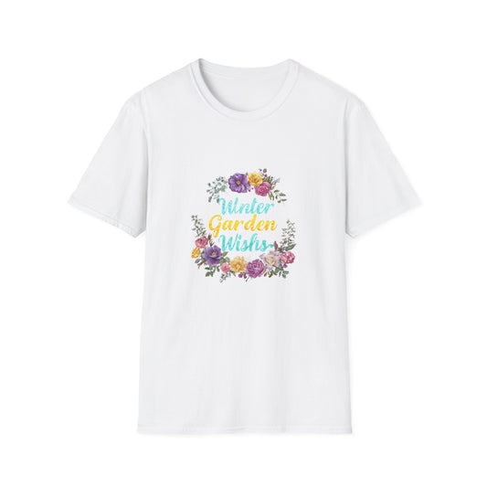 Winter Garden Wishes T-Shirt | Floral Winter Botanical Tee (Light Colors)