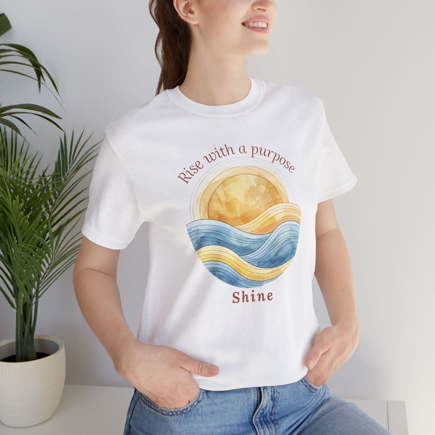 "Rise With a Purpose -Shine" Tee | Shine Sunrise Motivation Shirt