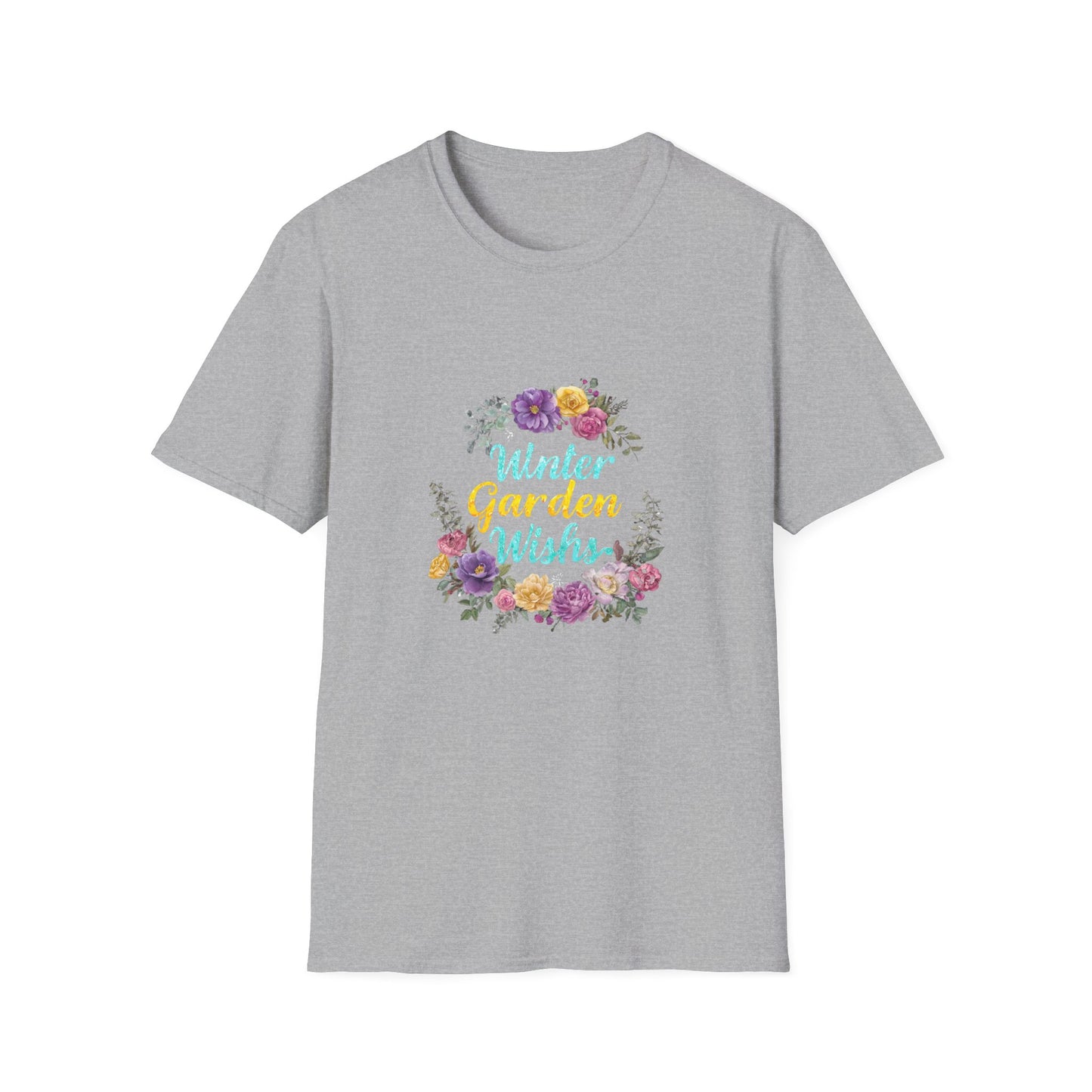 Winter Garden Wishes T-Shirt | Floral Winter Botanical Tee (Light Colors)