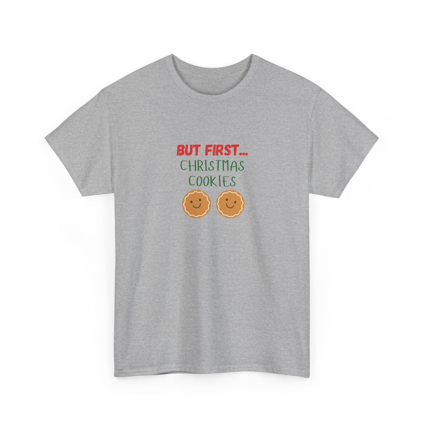 But First Cookies T-Shirt | Minimal Holiday Cookie Graphic Tee