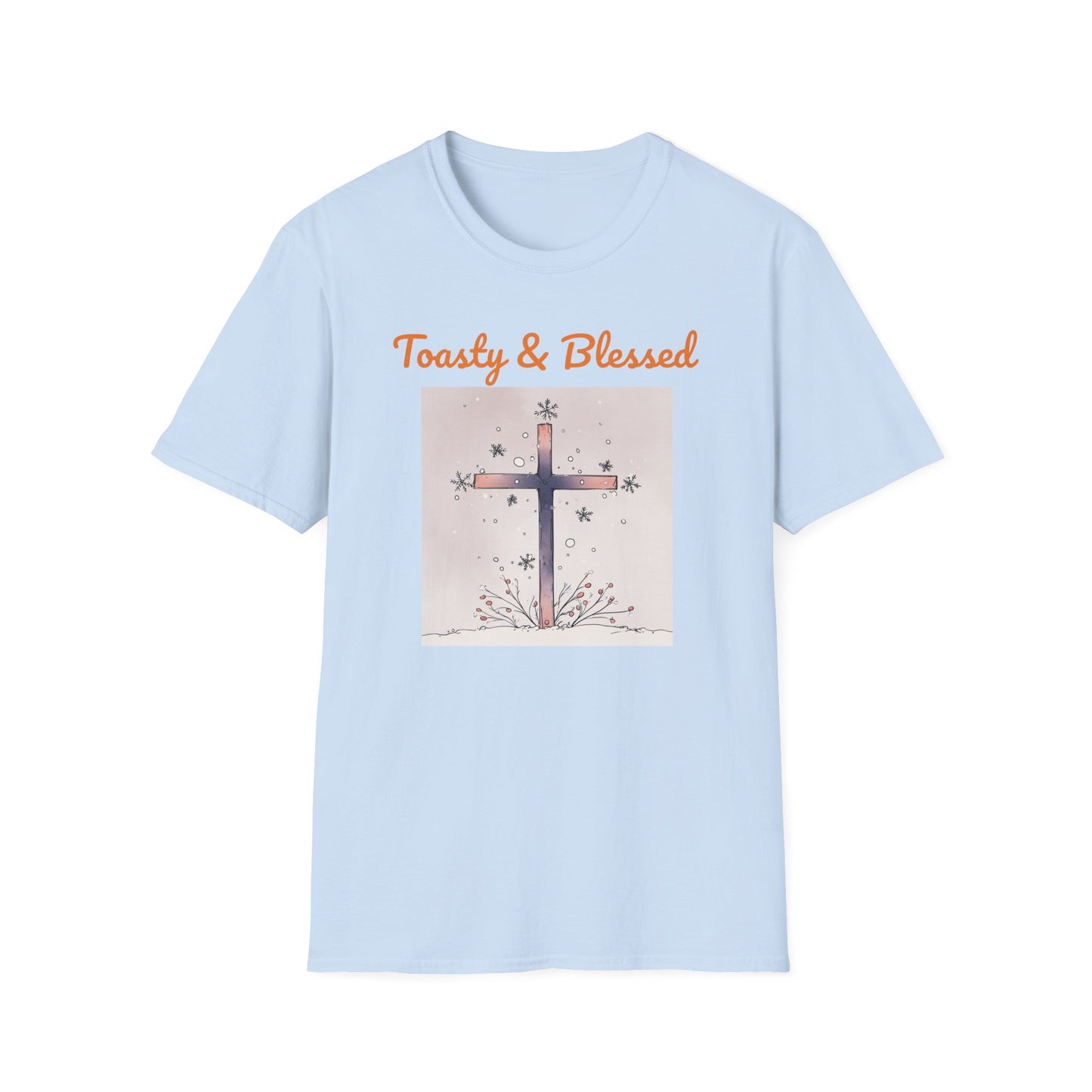 Toasty & Blessed Christian Cross T-Shirt — Cozy & Faith-Inspired