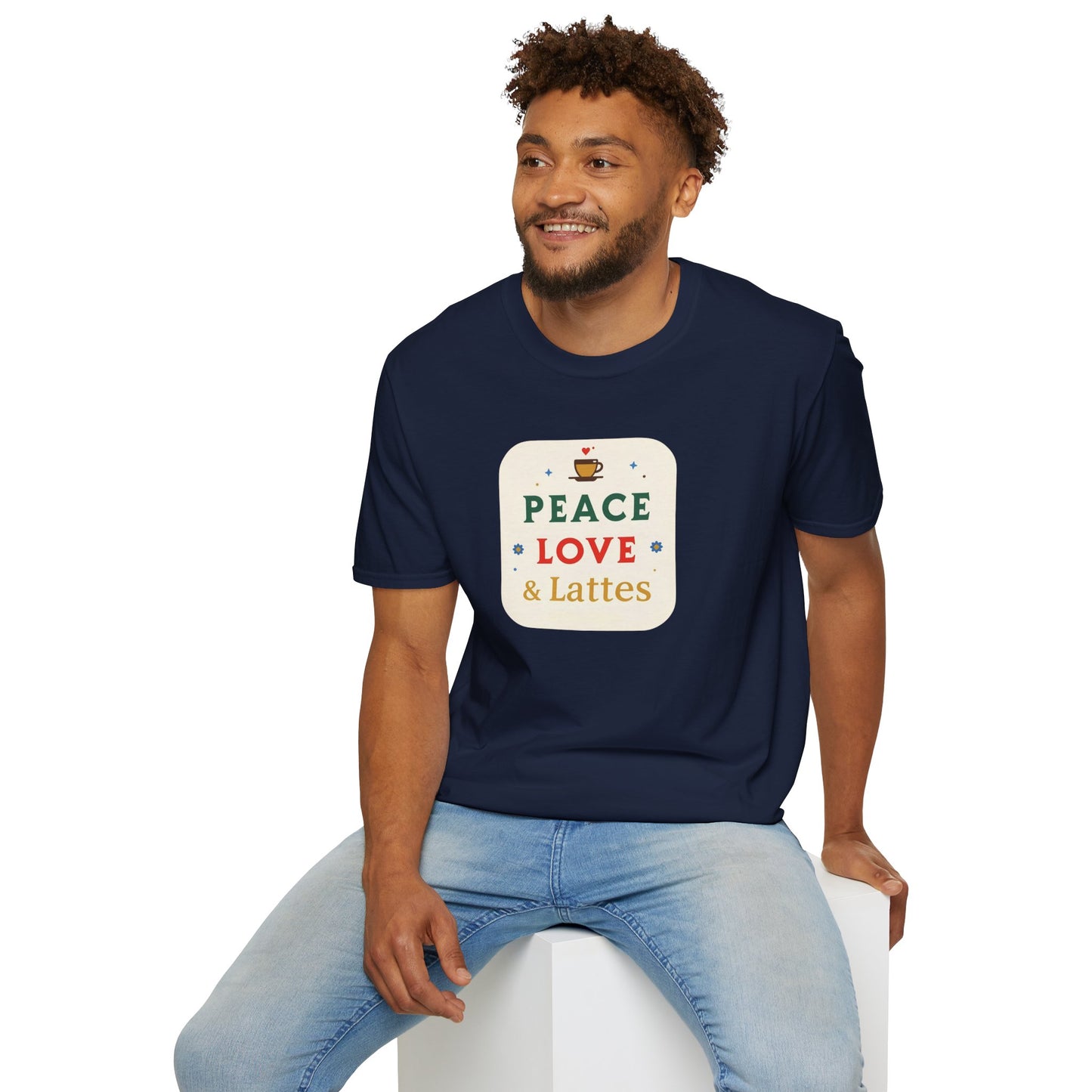 Peace, Love & Lattes T-Shirt | Cozy Coffee Lover Graphic Tee