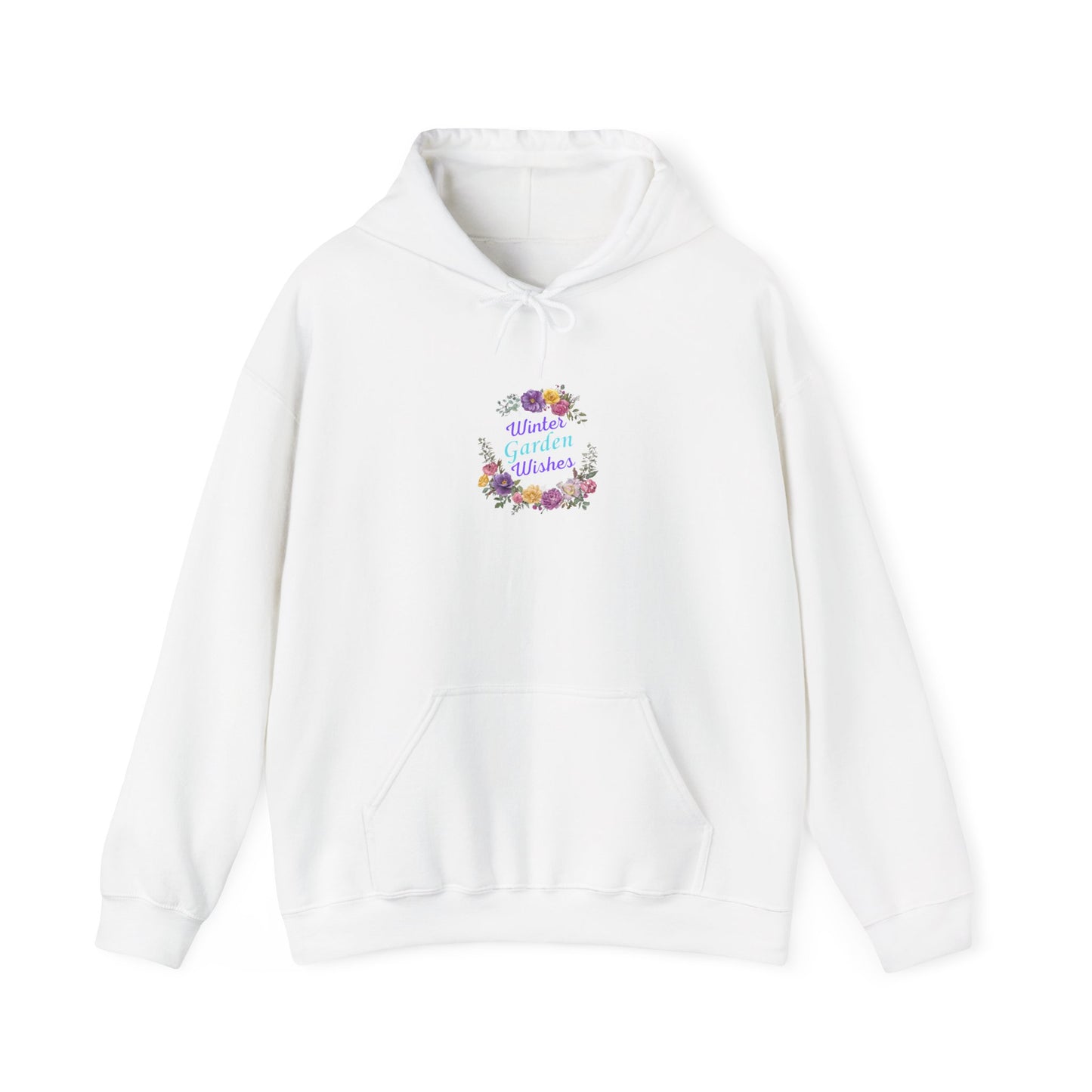 Winter Garden Wishes Hoodie | Floral Winter Front Print Pullover