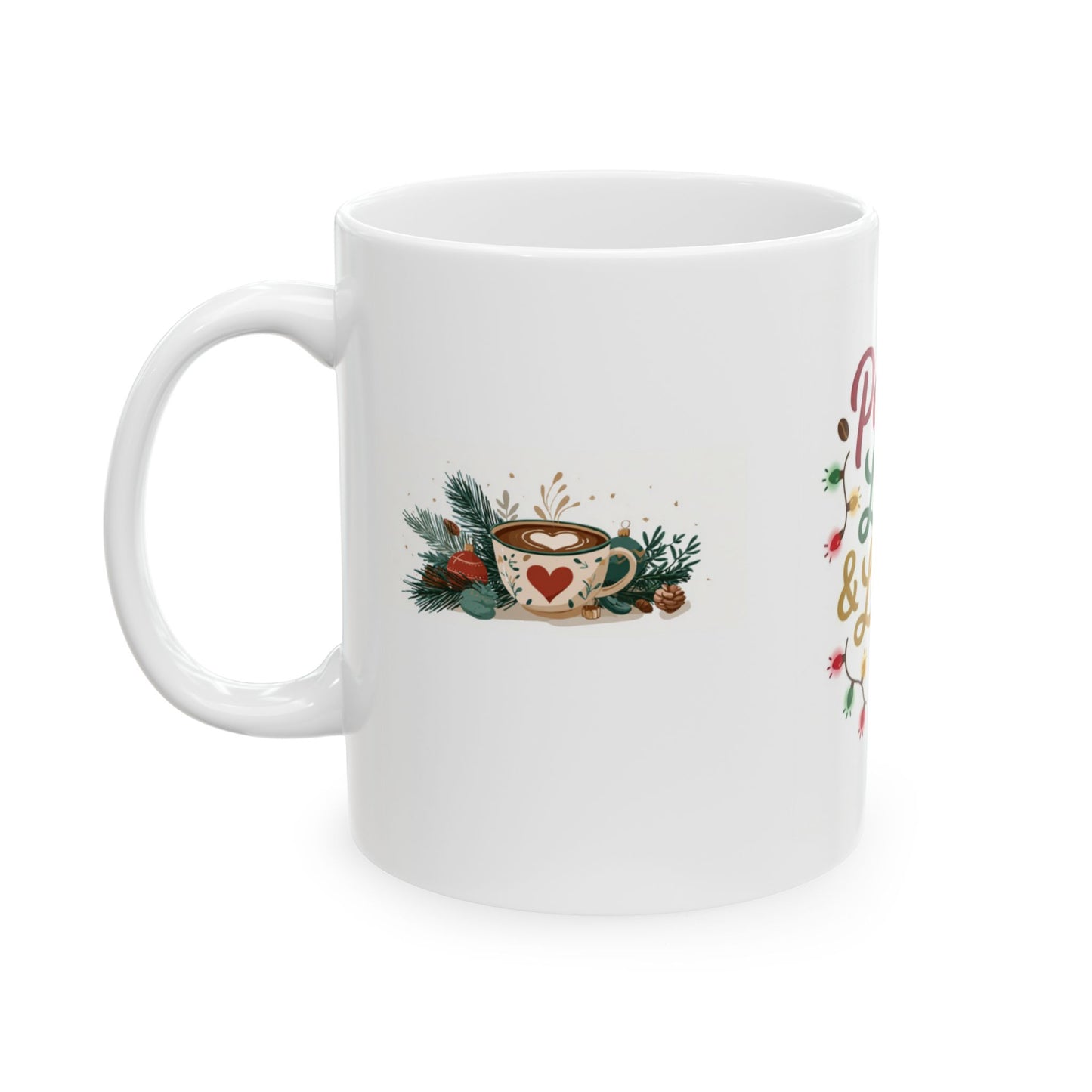 Peace, Love & Lattes Wrap Mug | Festive Coffee Lover Cup