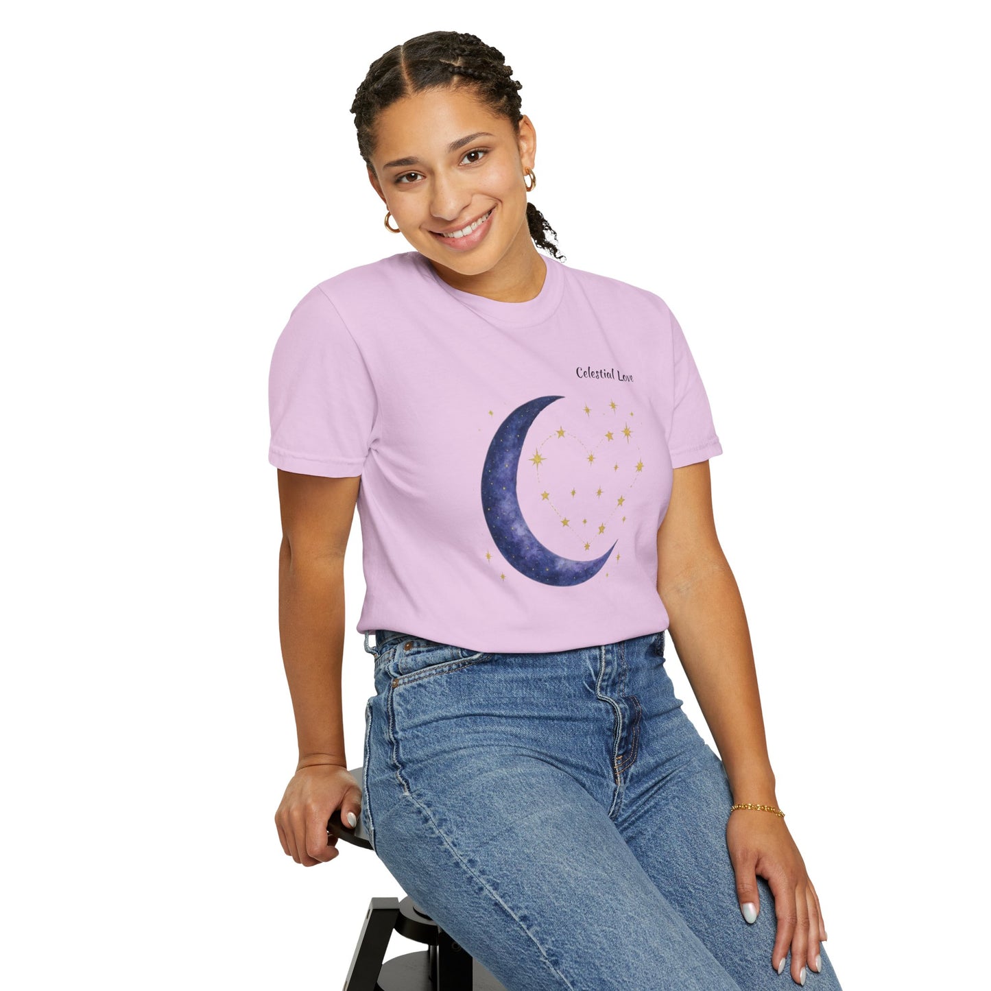 Celestial Love Tee – Moon & Stars Valentine Shirt