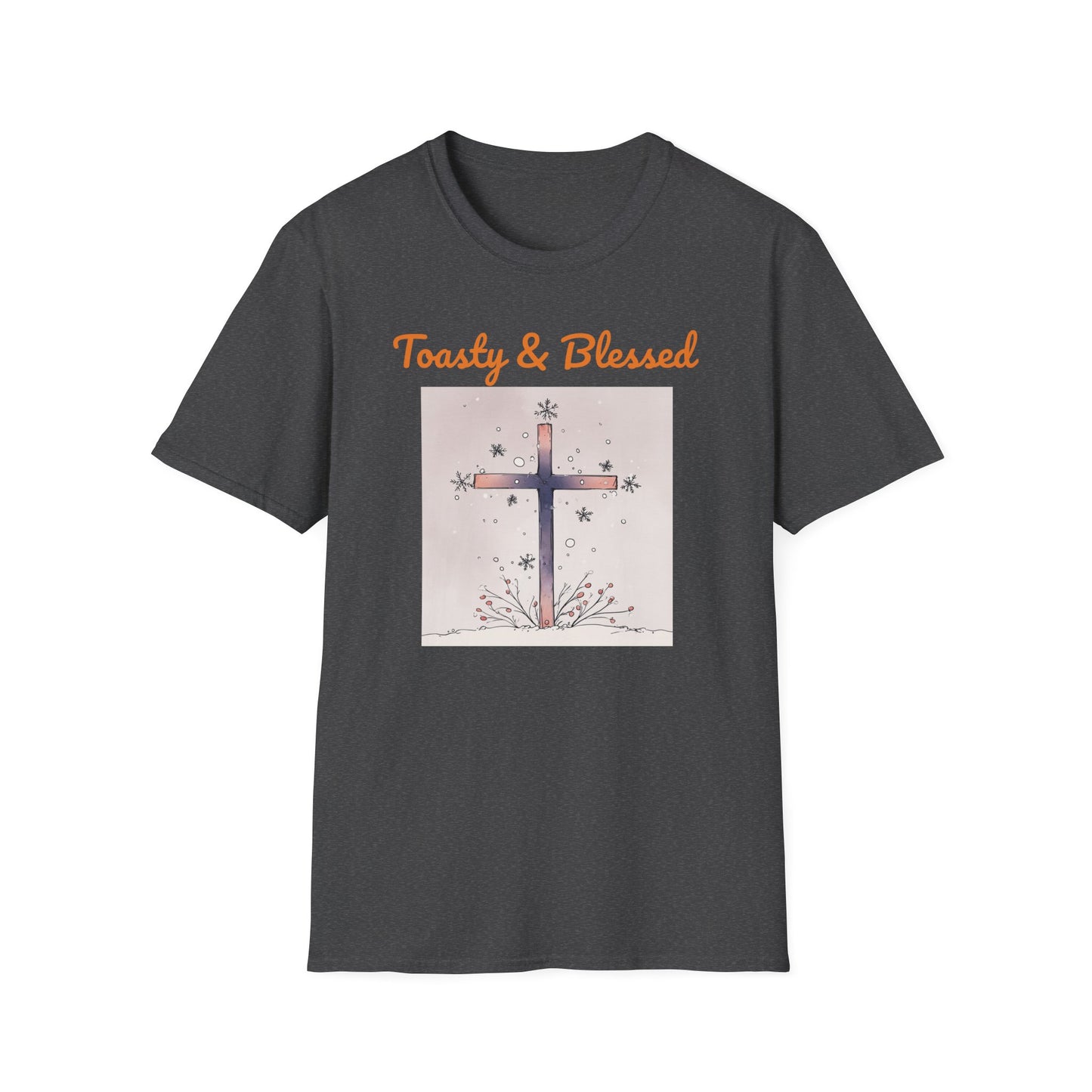 Toasty & Blessed Christian Cross T-Shirt — Cozy & Faith-Inspired