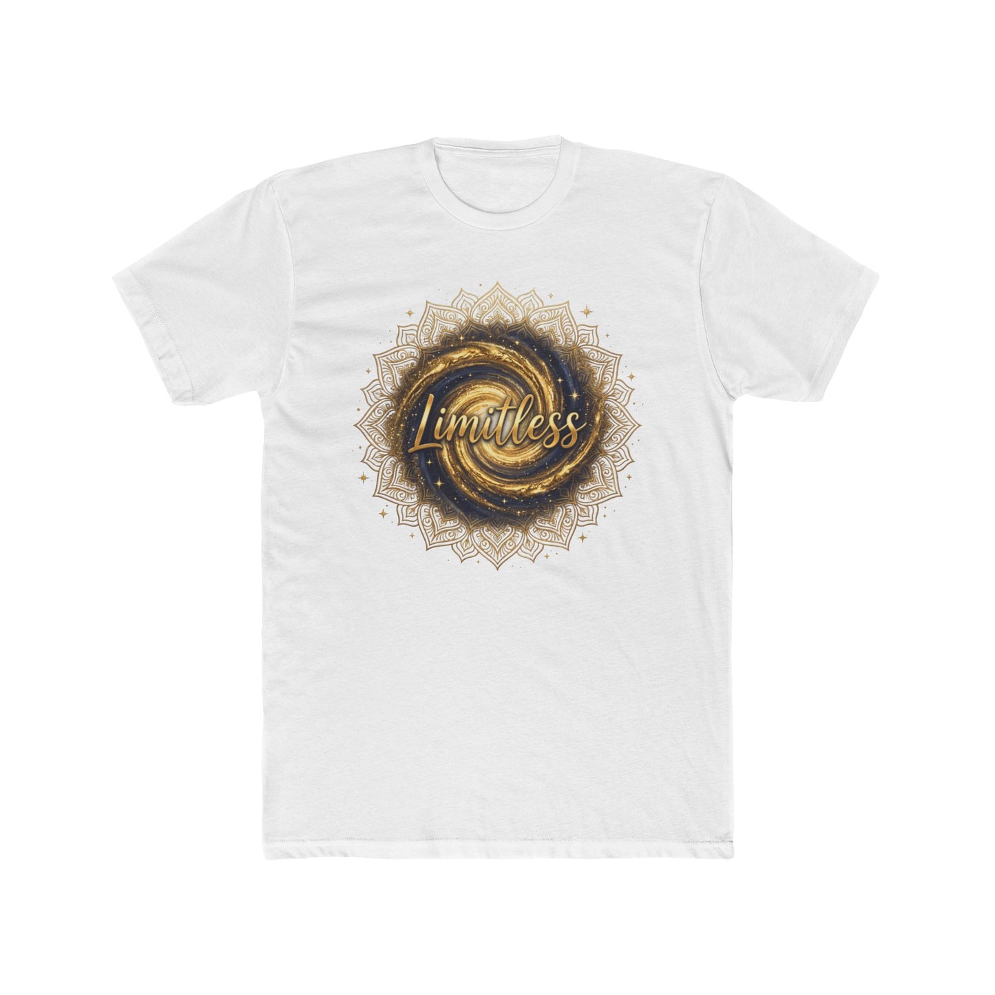 "Limitless" Tee | Inspirational Gold Mandala Galaxy Graphic T-Shirt