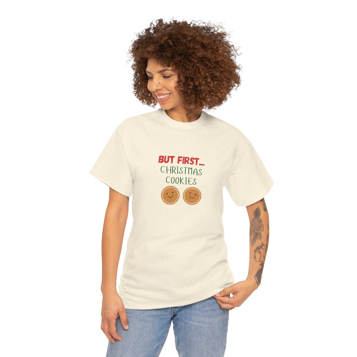 But First Cookies T-Shirt | Minimal Holiday Cookie Graphic Tee