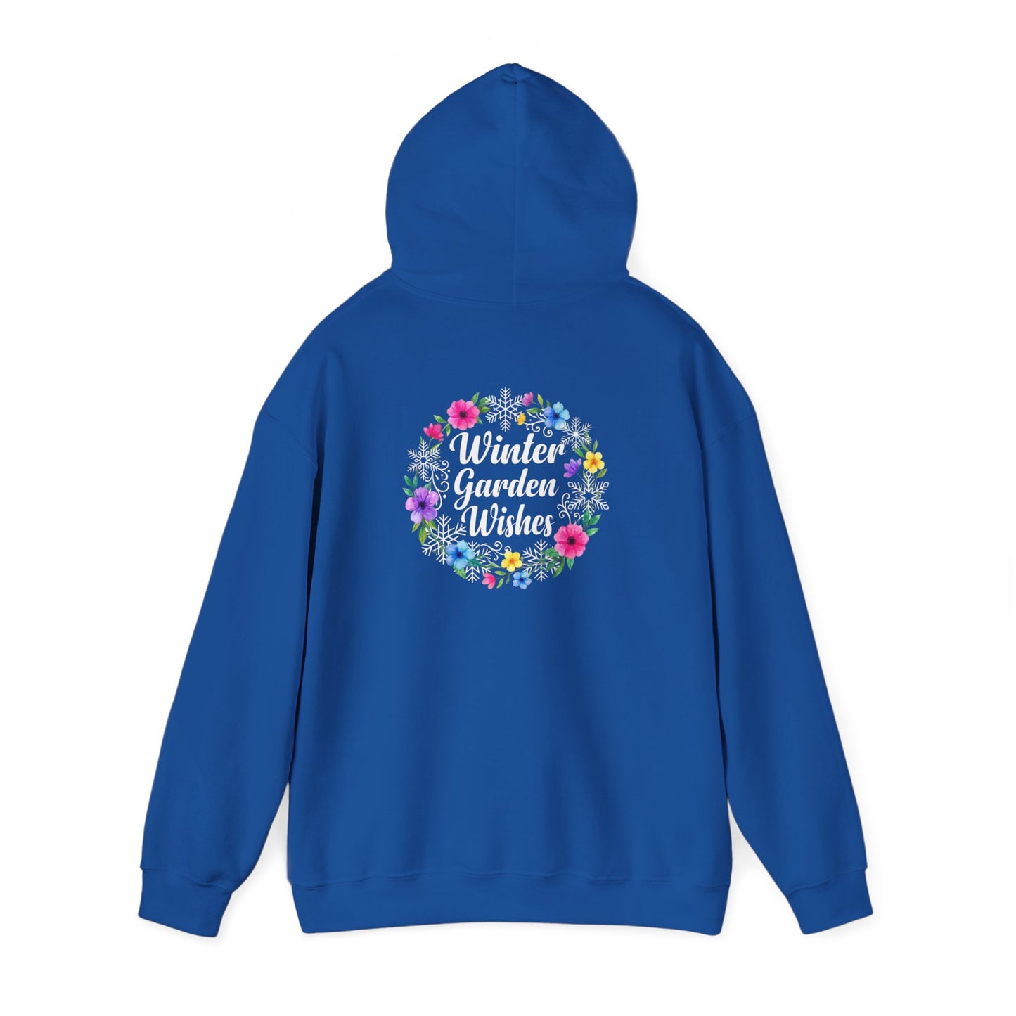 Winter Garden Wishes Hoodie | Floral Ring Back Print Cozy Winter Pullover