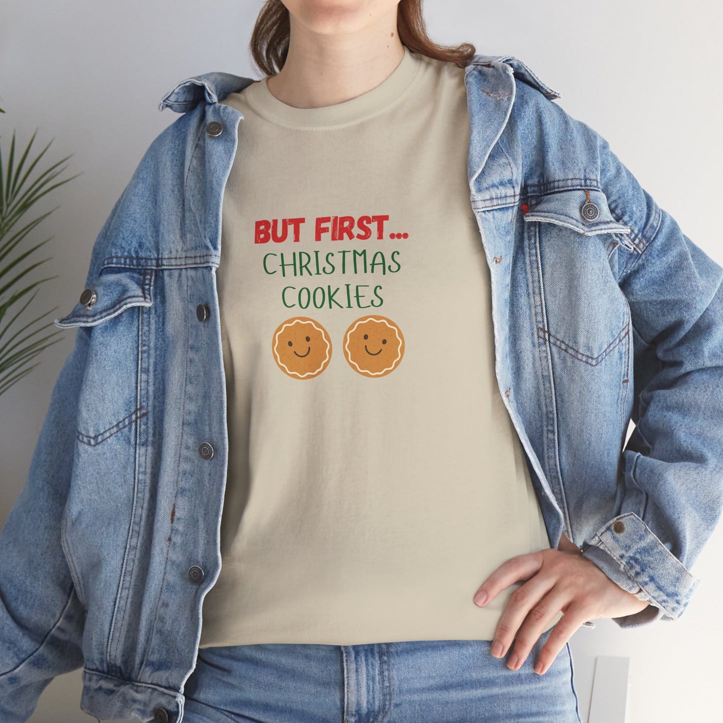 But First Cookies T-Shirt | Minimal Holiday Cookie Graphic Tee