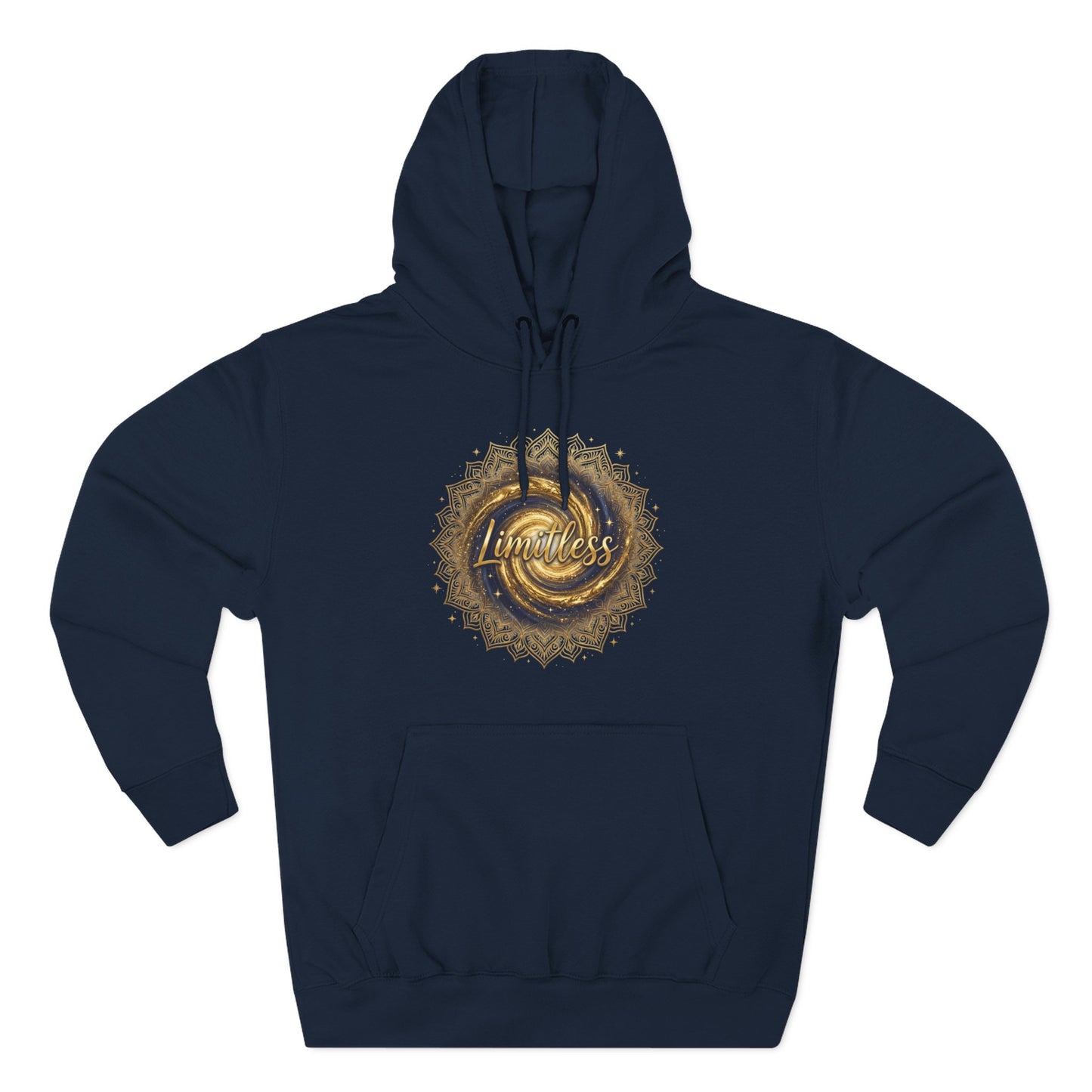 Limitless Gold Mandala Hoodie — Inspirational Graphic Fleece Pullover