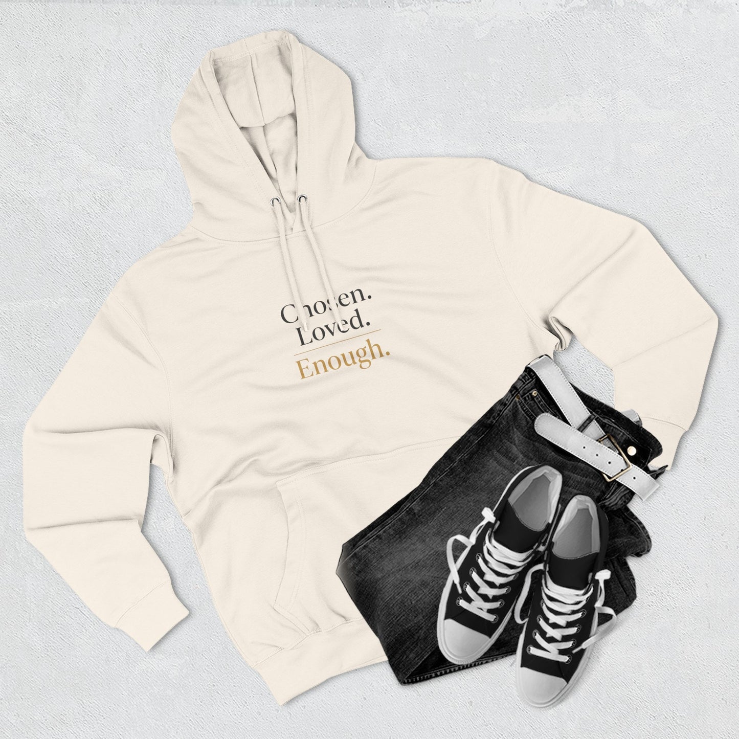 Chosen. Loved. Enough. Hoodie | Cozy Faith Affirmation
