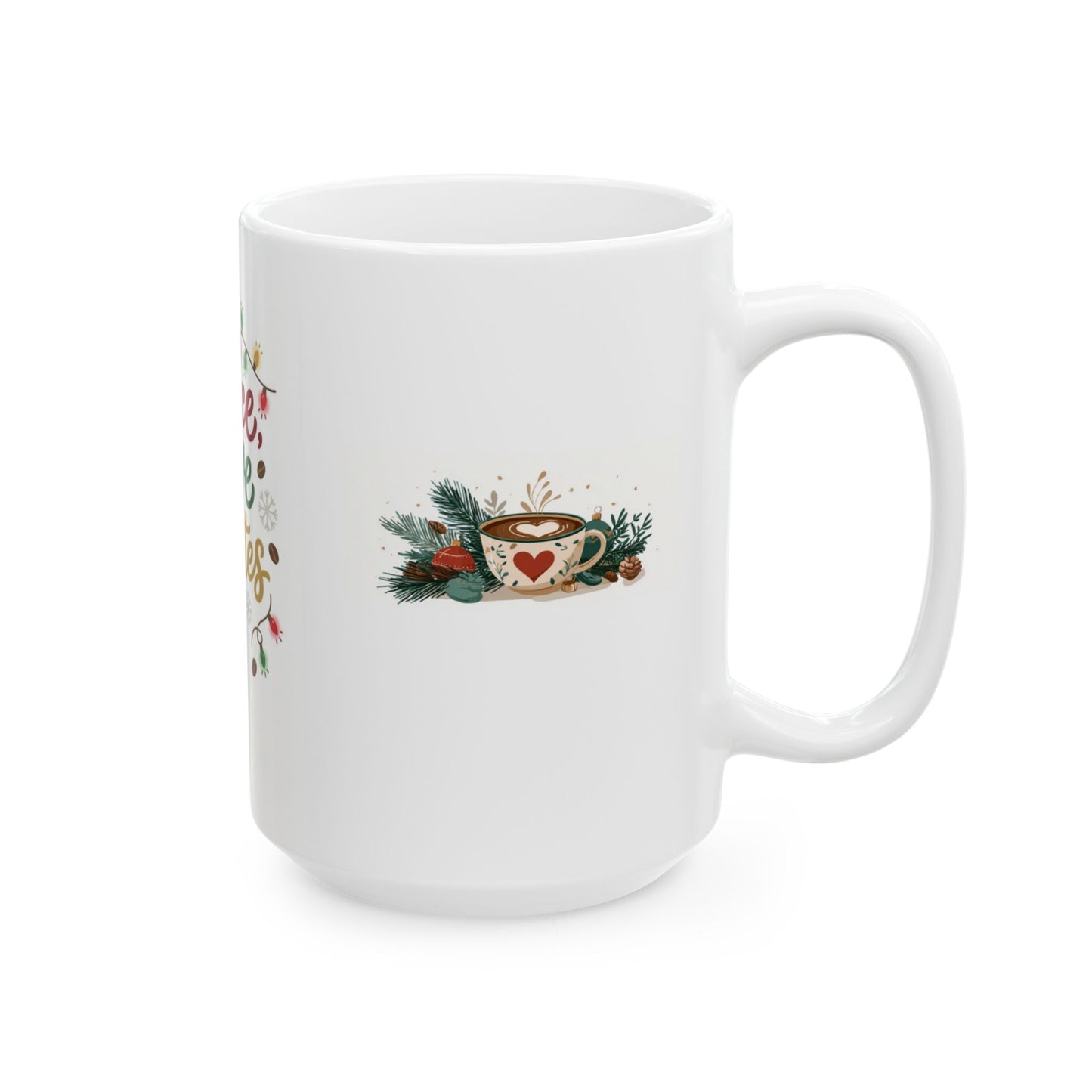 Peace, Love & Lattes Wrap Mug | Festive Coffee Lover Cup