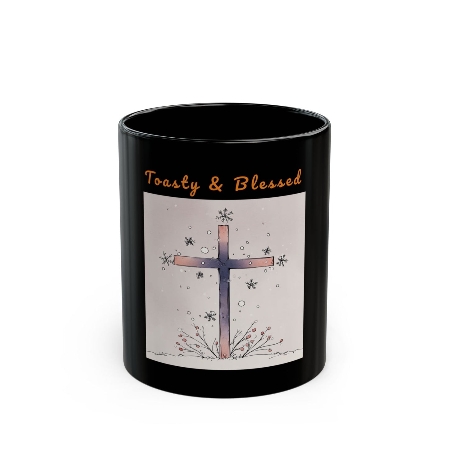 Toasty & Blessed – Christian Winter Mug - Black (11oz & 15oz)