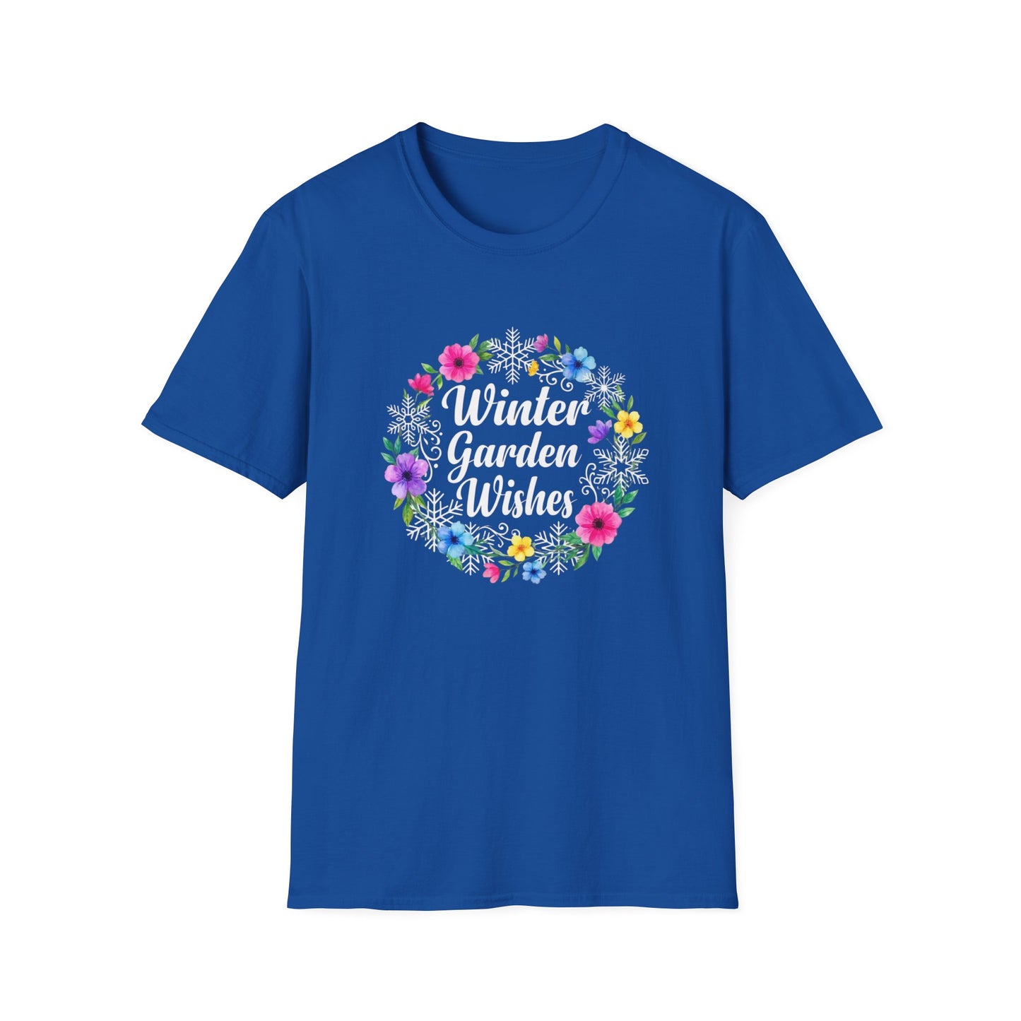 Winter Garden Wishes T-Shirt | Floral Winter Tee (Dark Colors)