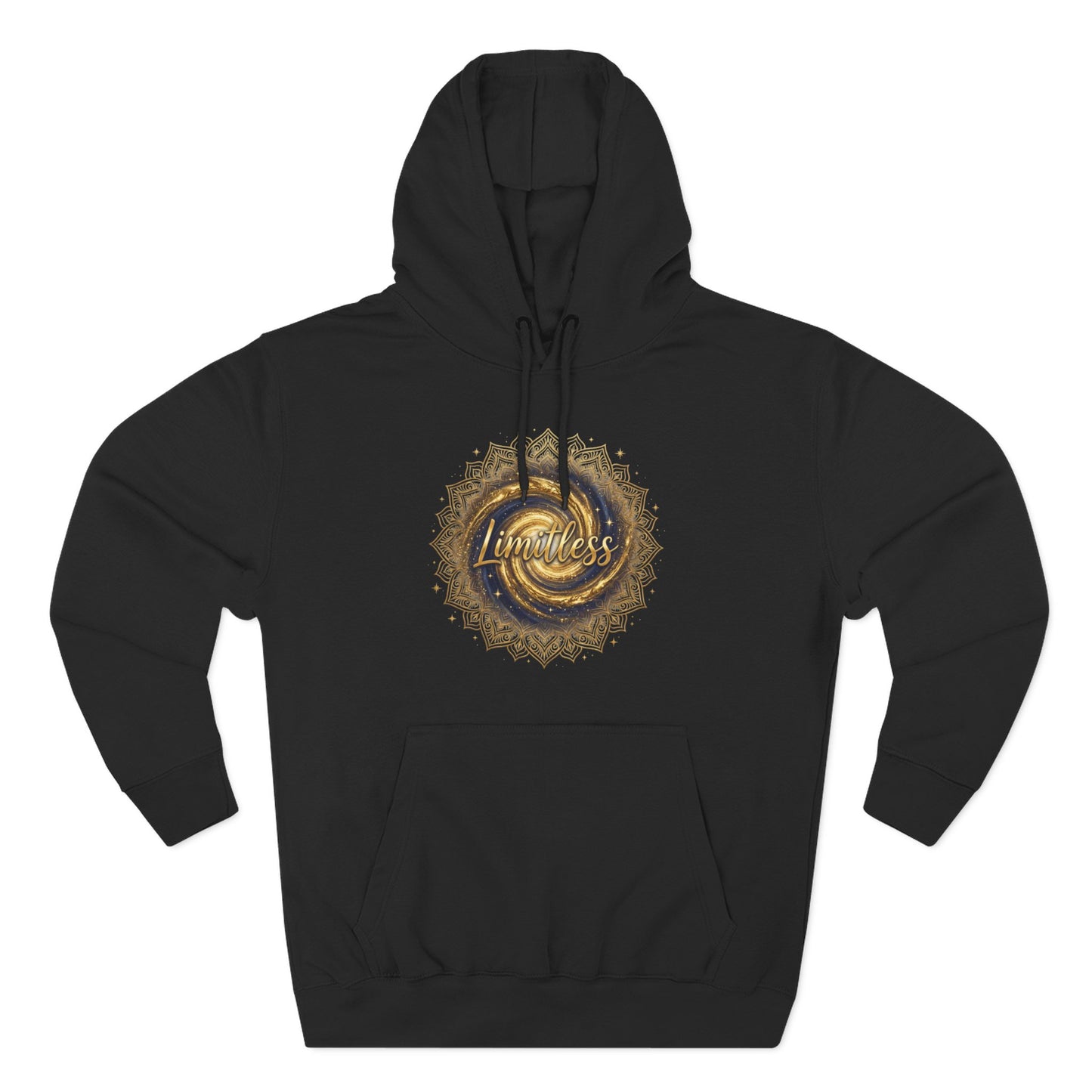 Limitless Gold Mandala Hoodie — Inspirational Graphic Fleece Pullover