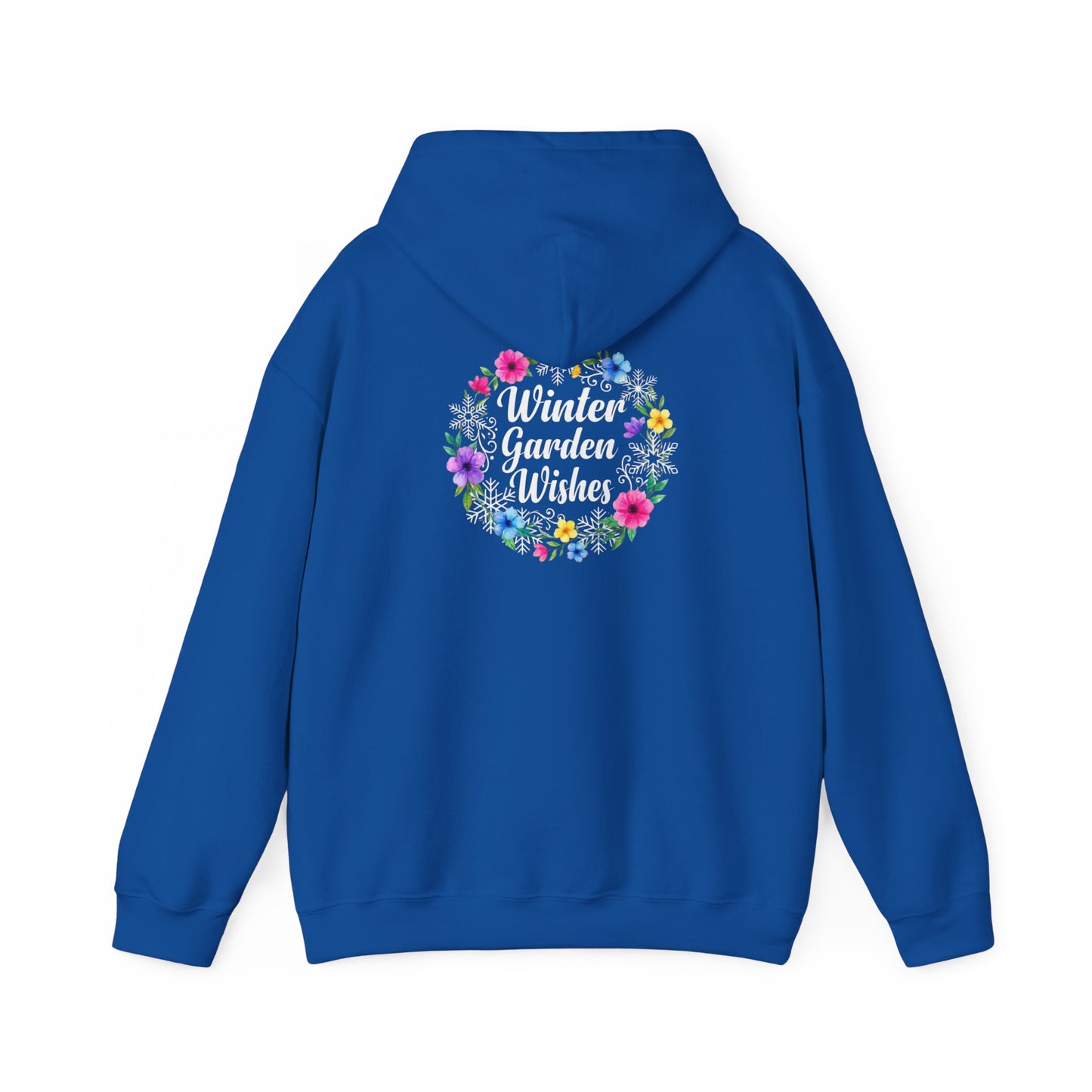 Winter Garden Wishes Hoodie | Floral Ring Back Print Cozy Winter Pullover
