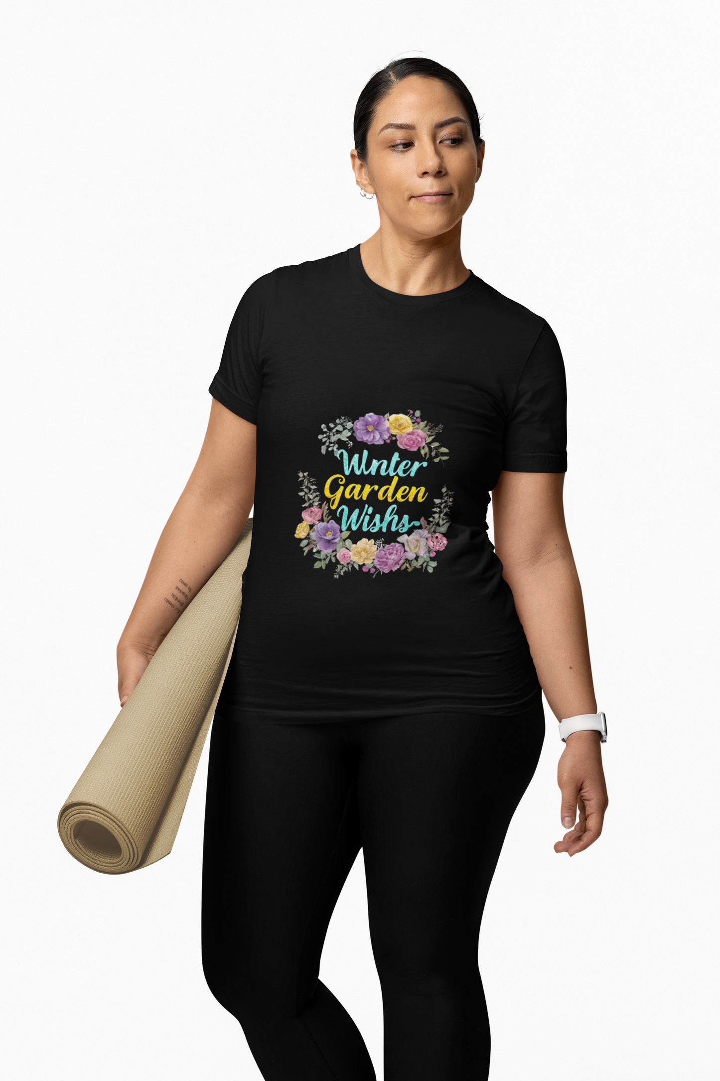 Winter Garden Wishes T-Shirt | Floral Winter Botanical Tee (Light Colors)