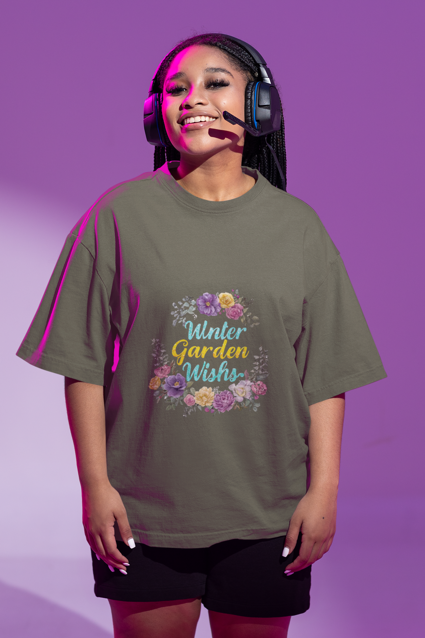 Winter Garden Wishes T-Shirt | Floral Winter Botanical Tee (Light Colors)